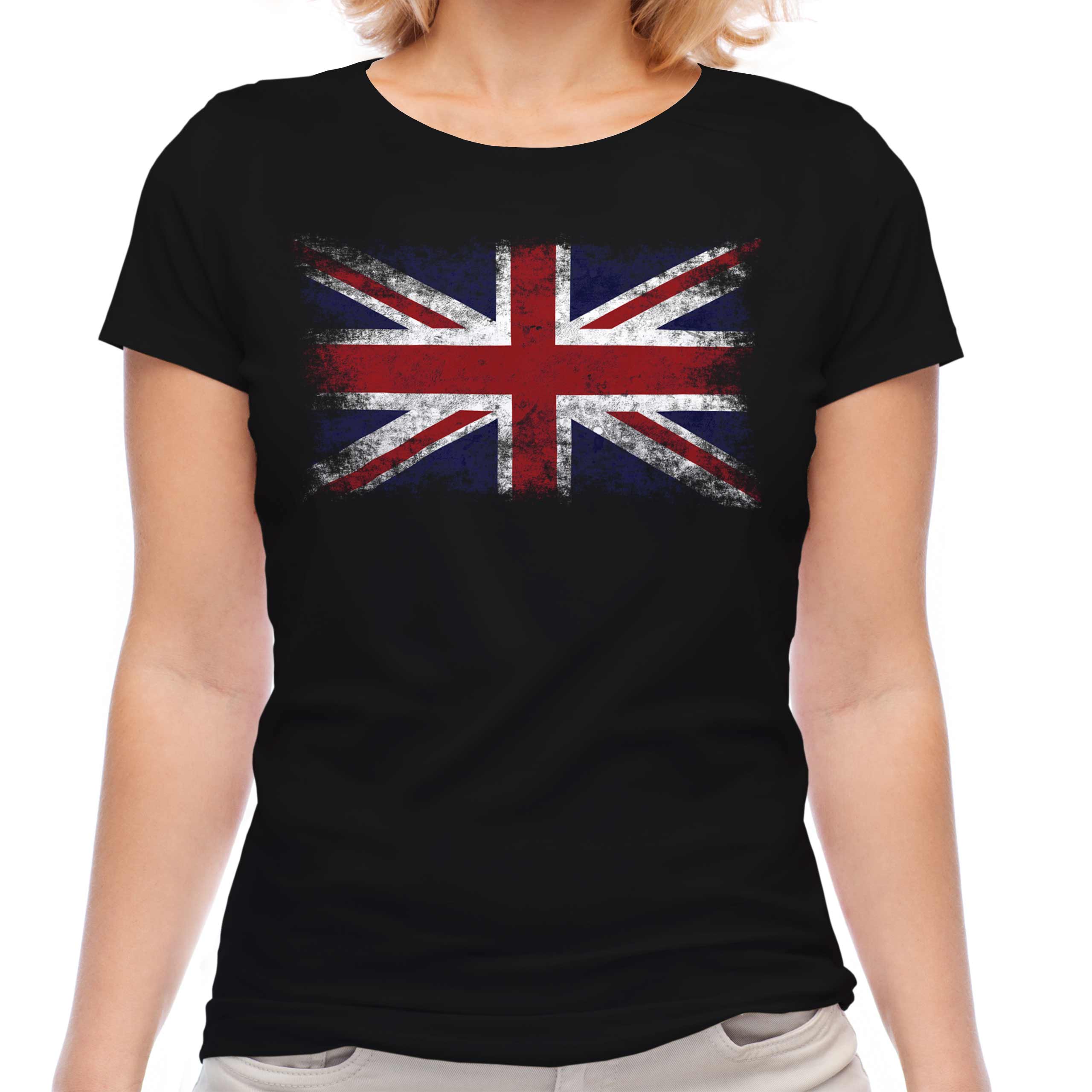 UNION JACK FLAG LADIES T-SHIRT TOP UK GB GREAT BRITAIN UNITED KINGDOM |