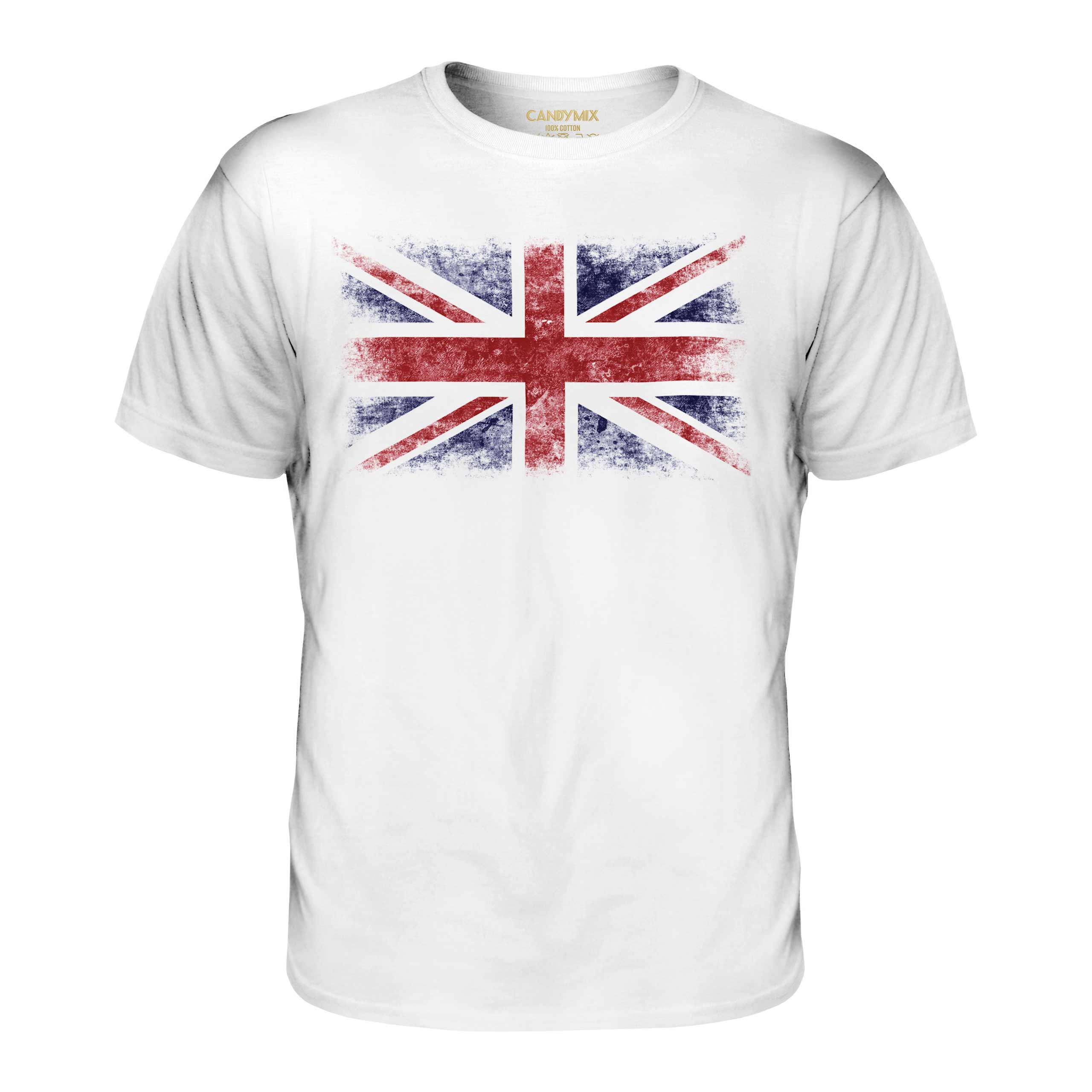 UNION JACK DISTRESSED FLAG MENS T-SHIRT TOP UK GB GREAT BRITAIN UNITED ...