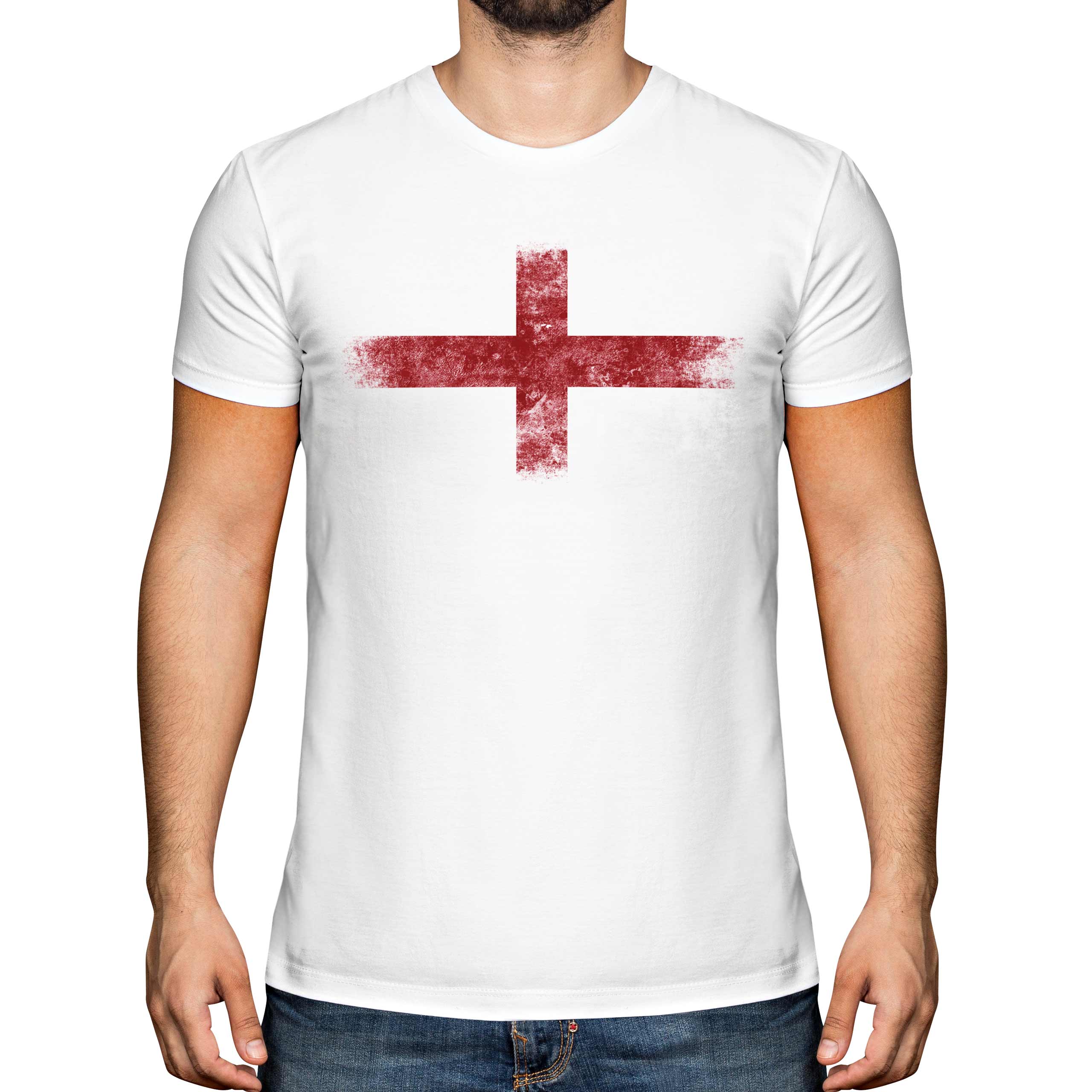 Bandera de INGLATERRA ST GEORGE envejecido Señoras Camiseta Top camisa de regalo de fútbol inglés