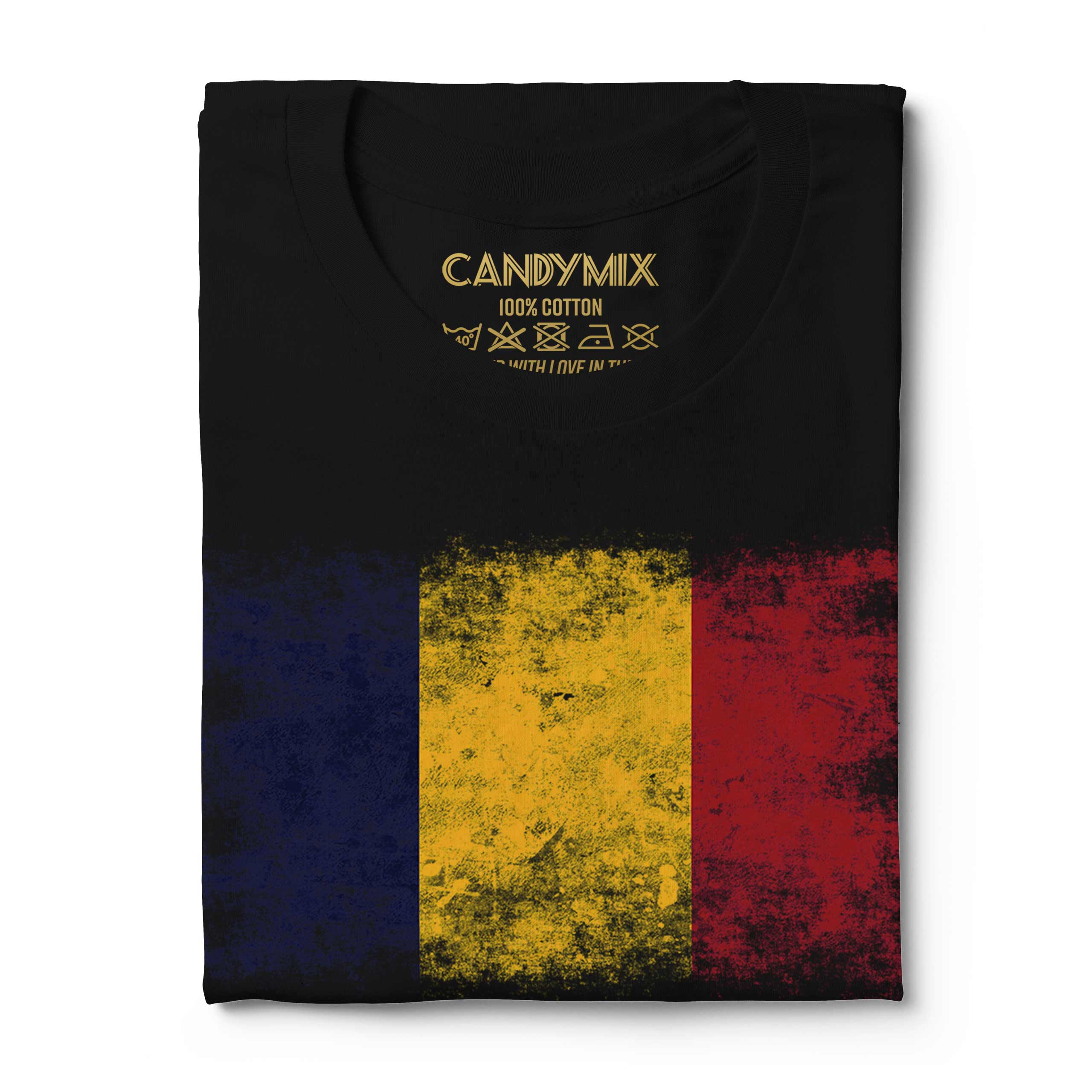 Chad Bandiera Effetto Consumato T-Shirt Top T ? D Ciad Tchad Maglia Calcio - Foto 10 di 21