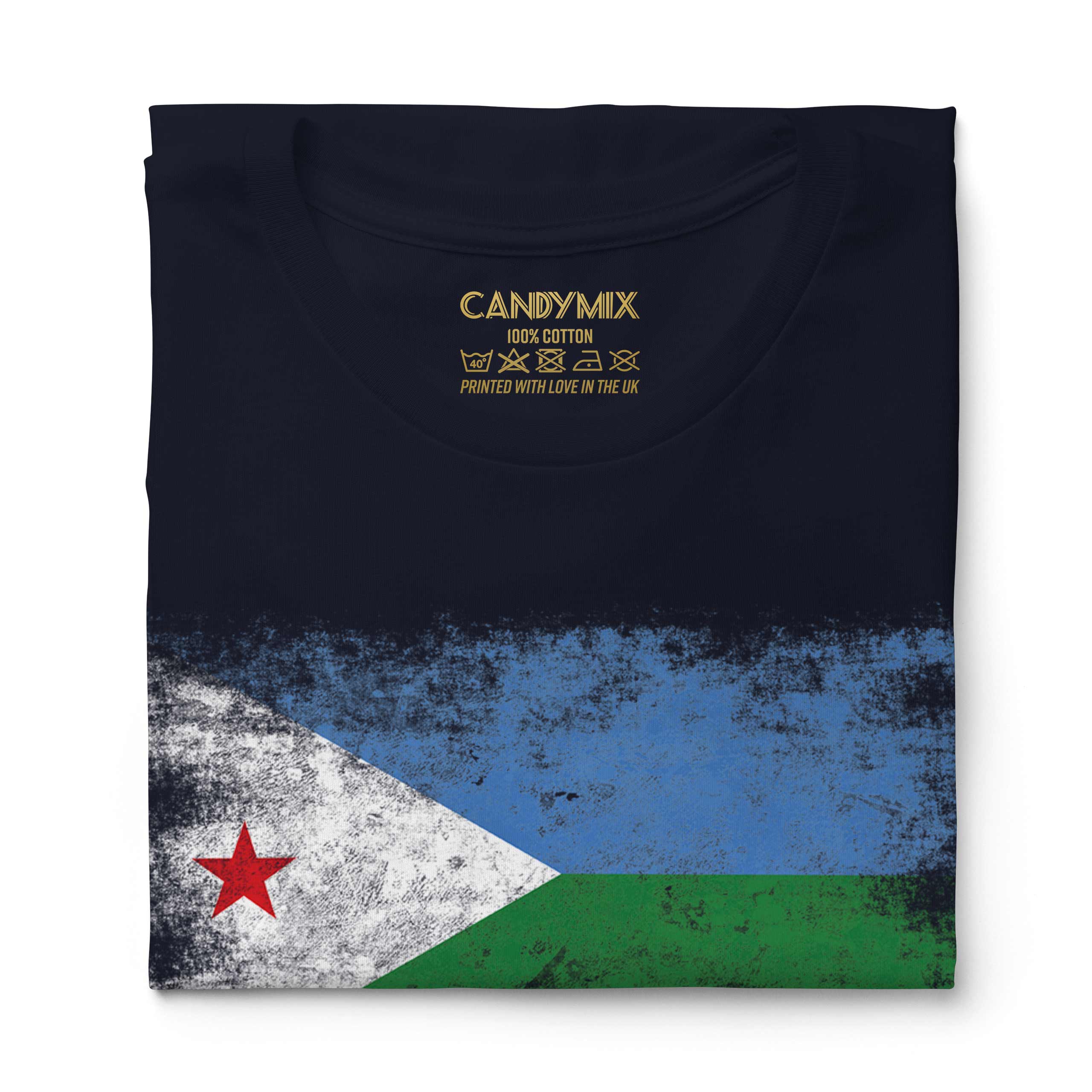 DJIBOUTI DISTRESSED FLAG LADIES T-SHIRT TOP JIBUTI DJIBOUTIAN DJIBOUTI SHIRT