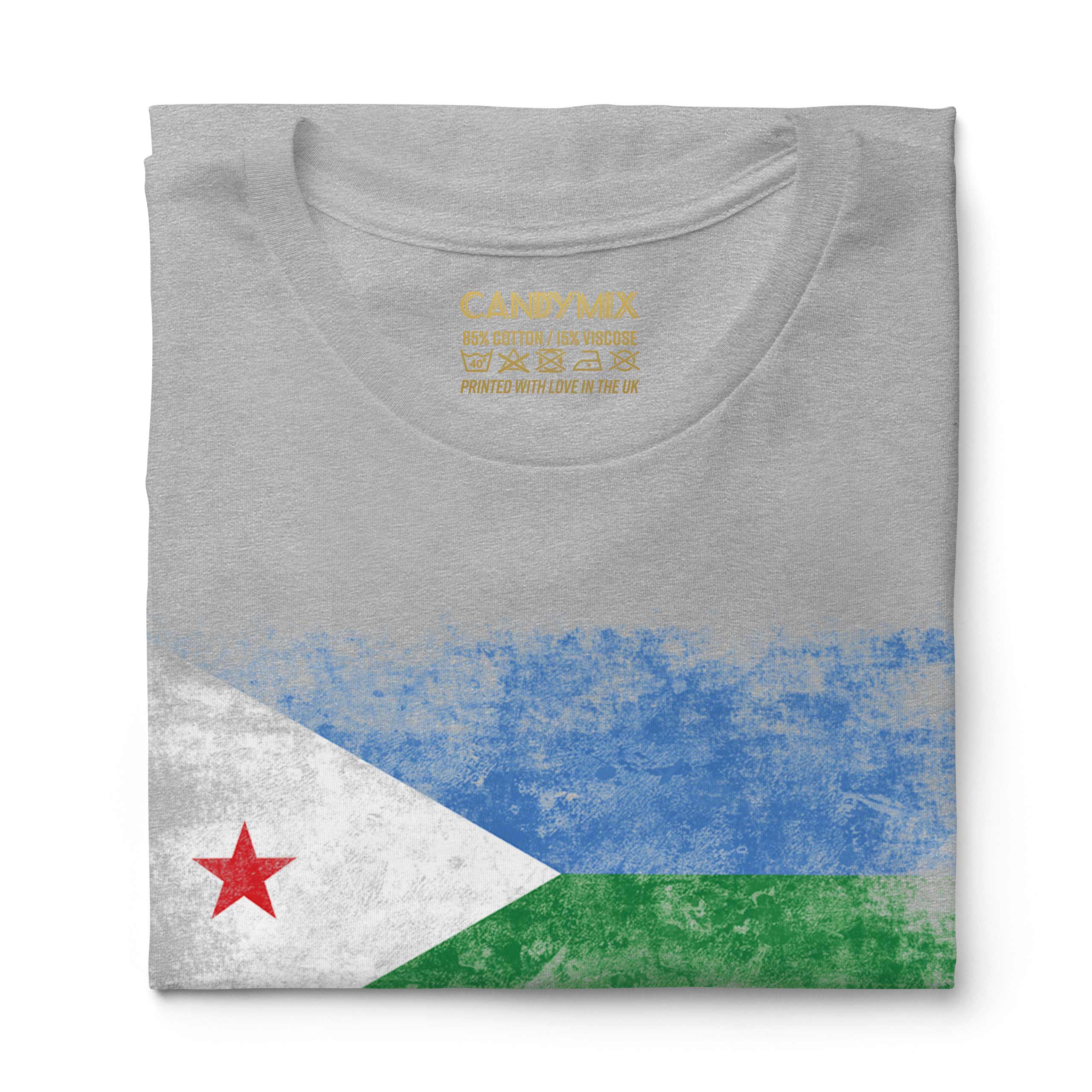 DJIBOUTI DISTRESSED FLAG LADIES T-SHIRT TOP JIBUTI DJIBOUTIAN DJIBOUTI SHIRT