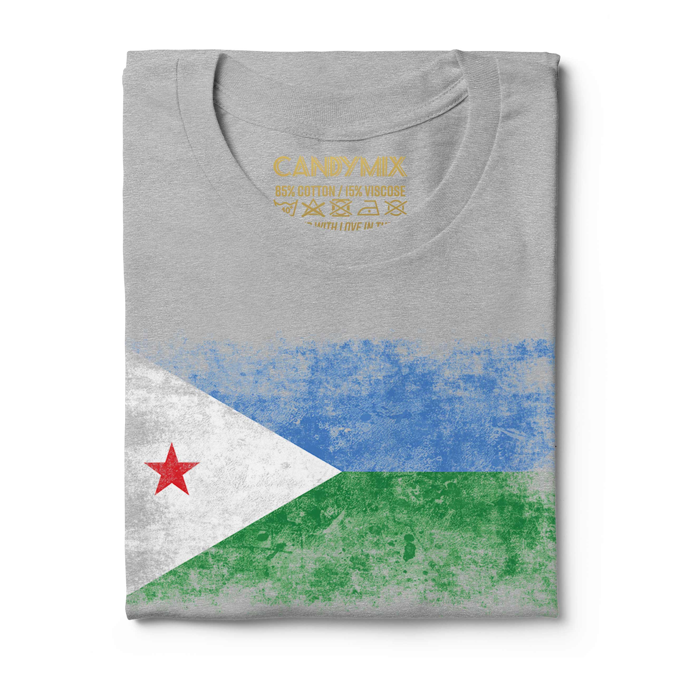 DJIBOUTI DISTRESSED FLAG MENS T-SHIRT TOP J?B?T? DJIBOUTIAN DJIBOUTI SHIRT