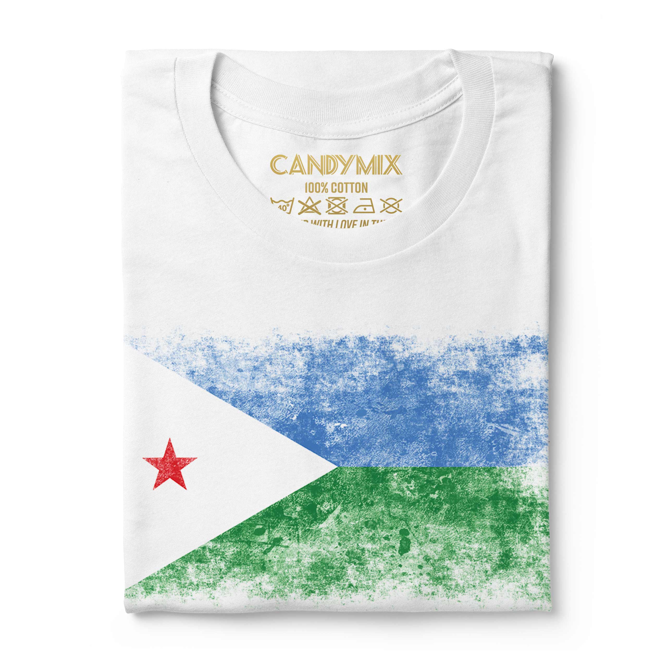 DJIBOUTI DISTRESSED FLAG MENS T-SHIRT TOP J?B?T? DJIBOUTIAN DJIBOUTI SHIRT