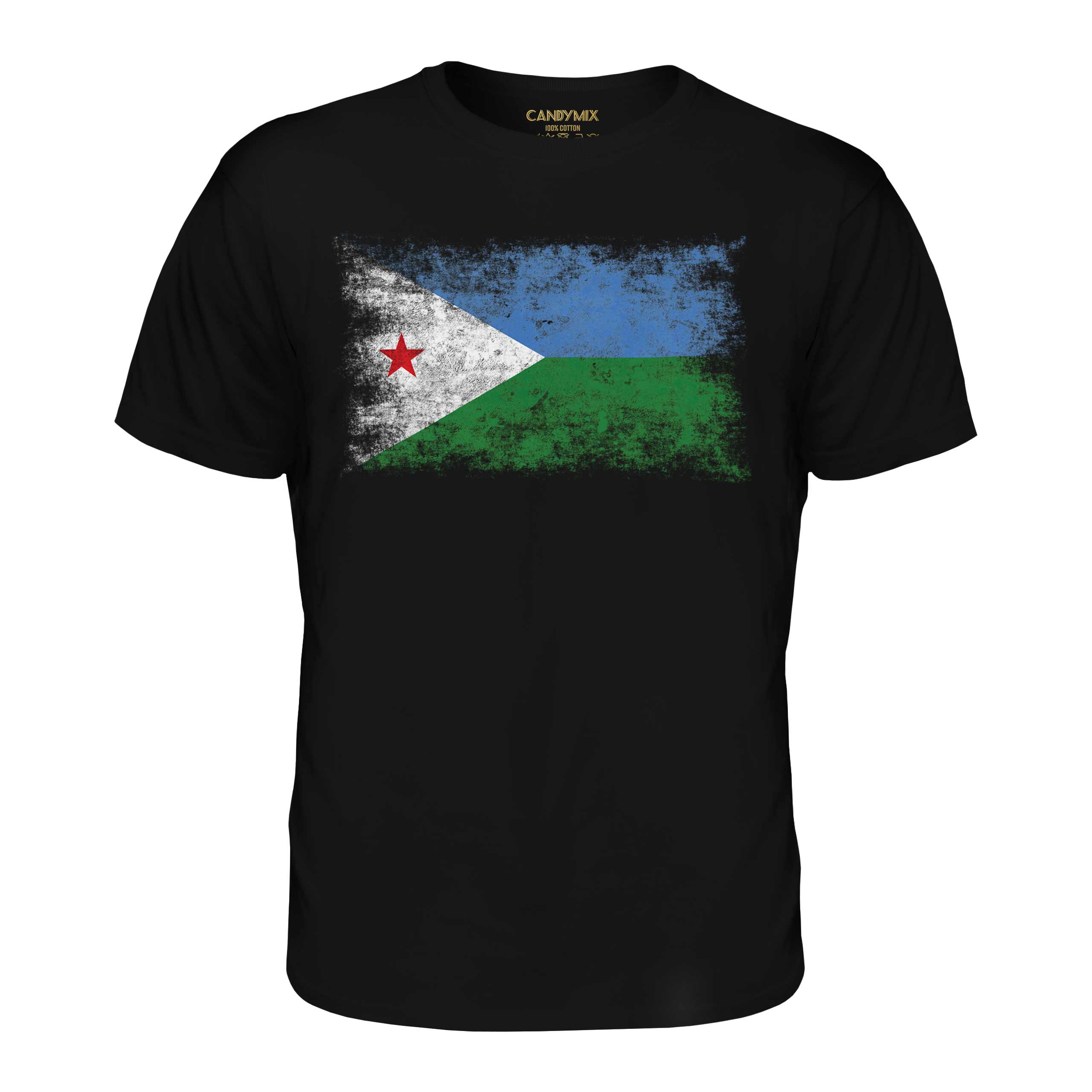 DJIBOUTI DISTRESSED FLAG MENS T-SHIRT TOP J?B?T? DJIBOUTIAN DJIBOUTI SHIRT