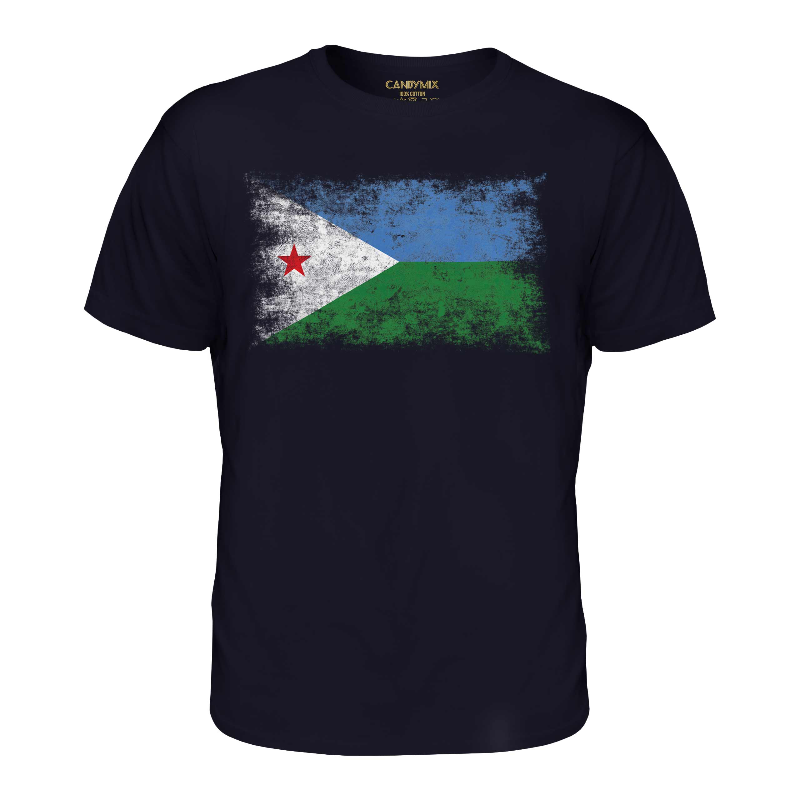 DJIBOUTI DISTRESSED FLAG MENS T-SHIRT TOP J?B?T? DJIBOUTIAN DJIBOUTI SHIRT