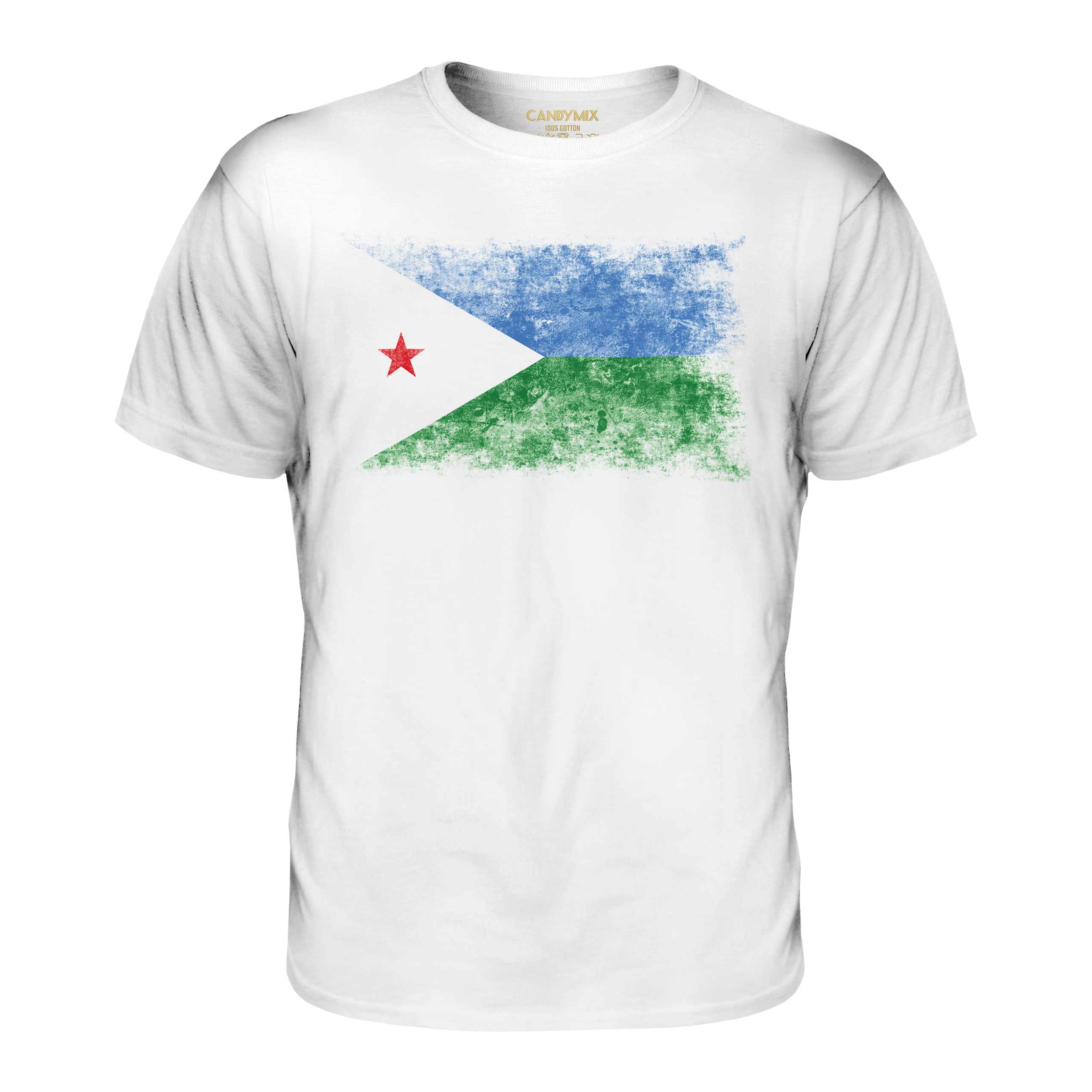 DJIBOUTI DISTRESSED FLAG MENS T-SHIRT TOP J?B?T? DJIBOUTIAN DJIBOUTI SHIRT