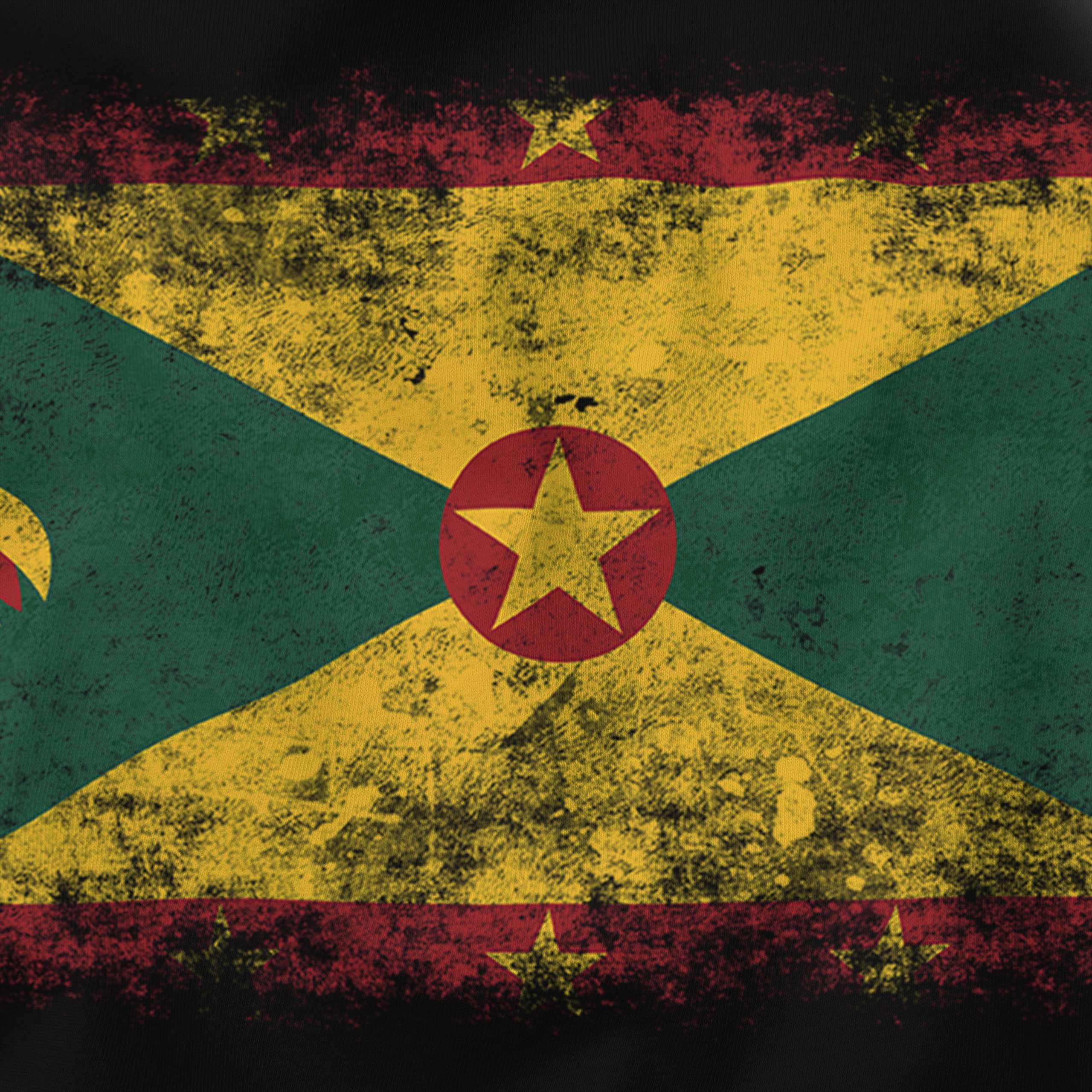 Grenada Bandiera Effetto Consumato T-Shirt Top Grenadian Maglia Calcio Jersey - Picture 9 of 21
