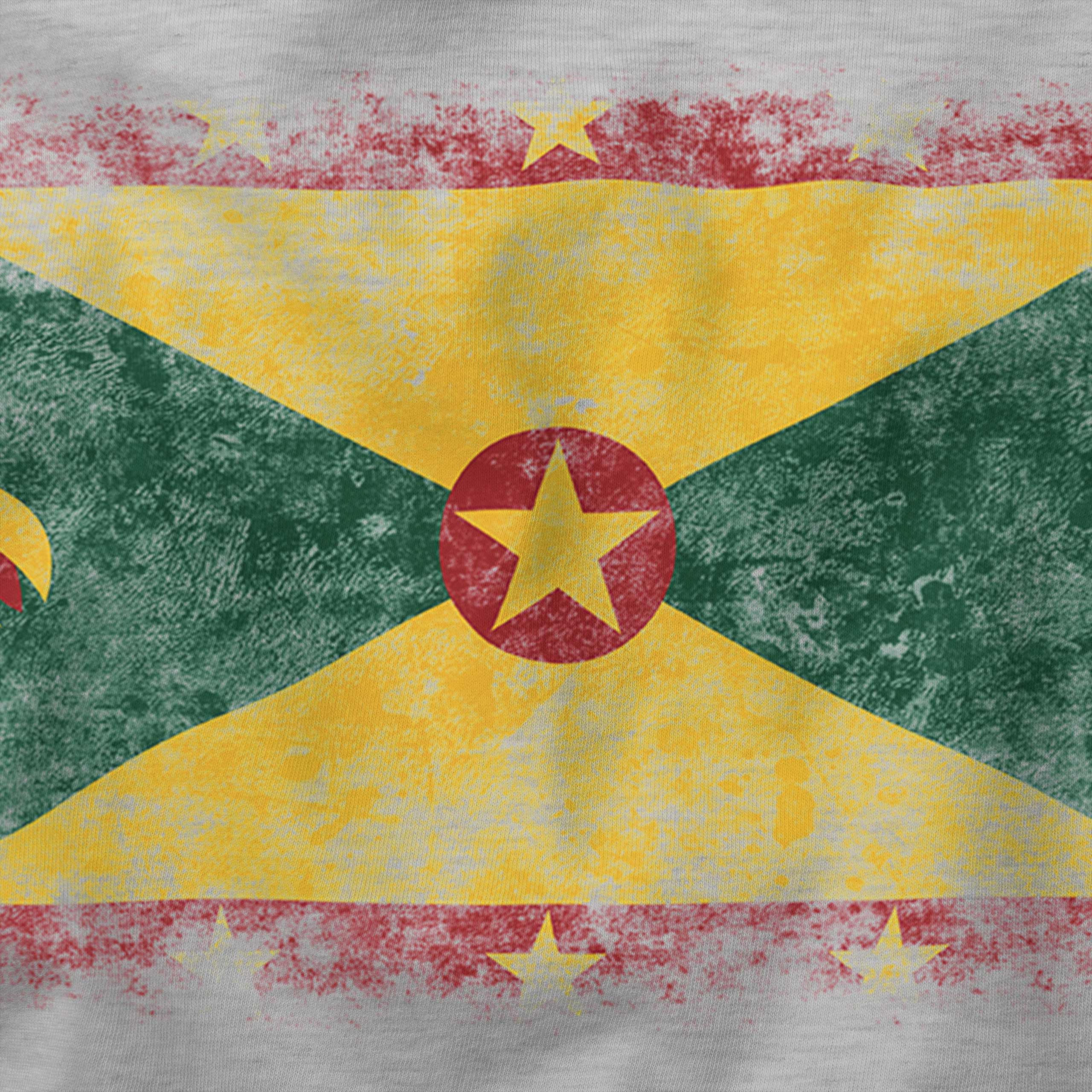 Grenada Bandiera Effetto Consumato T-Shirt Top Grenadian Maglia Calcio Jersey - Picture 14 of 21