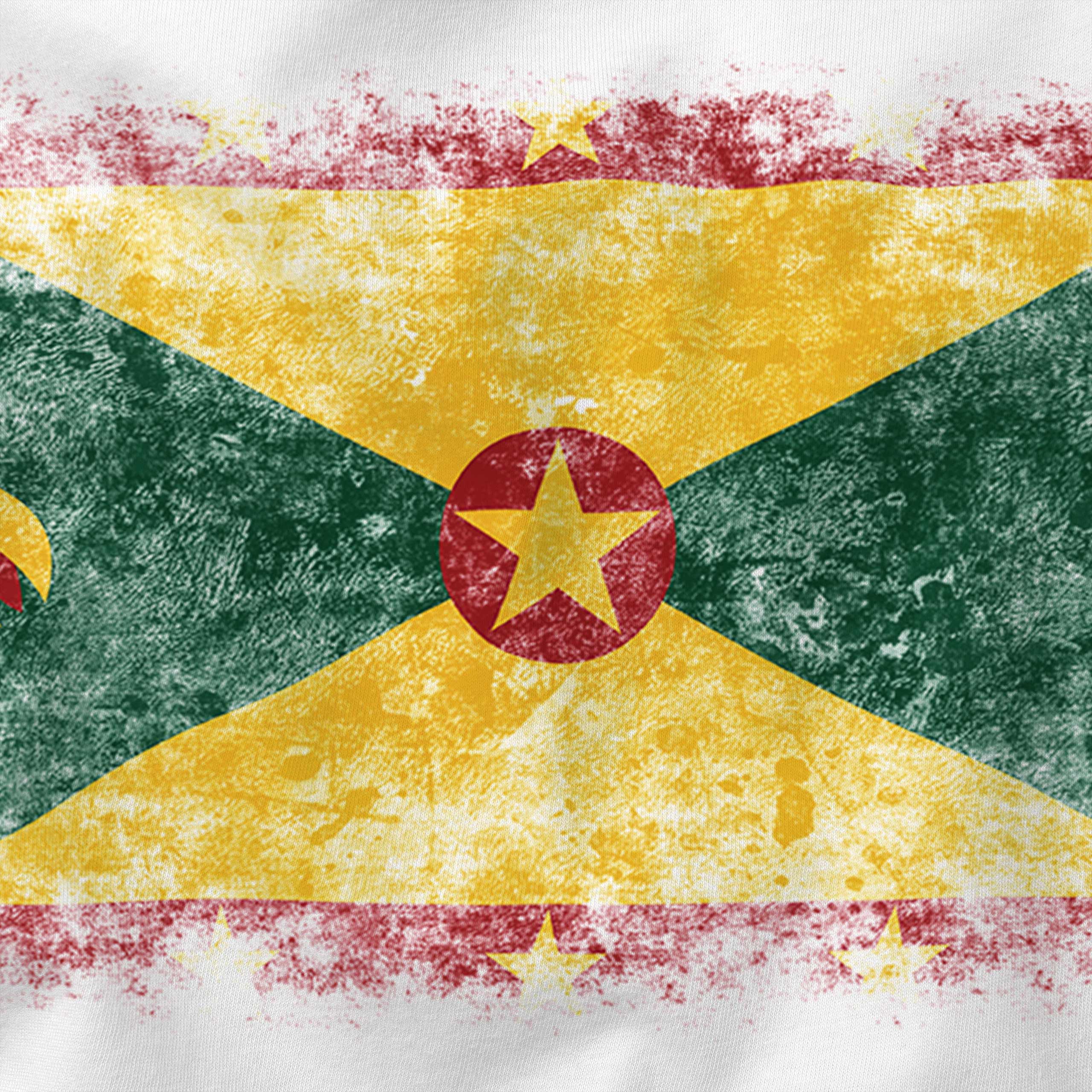 Grenada Bandiera Effetto Consumato T-Shirt Top Grenadian Maglia Calcio Jersey - Picture 4 of 21