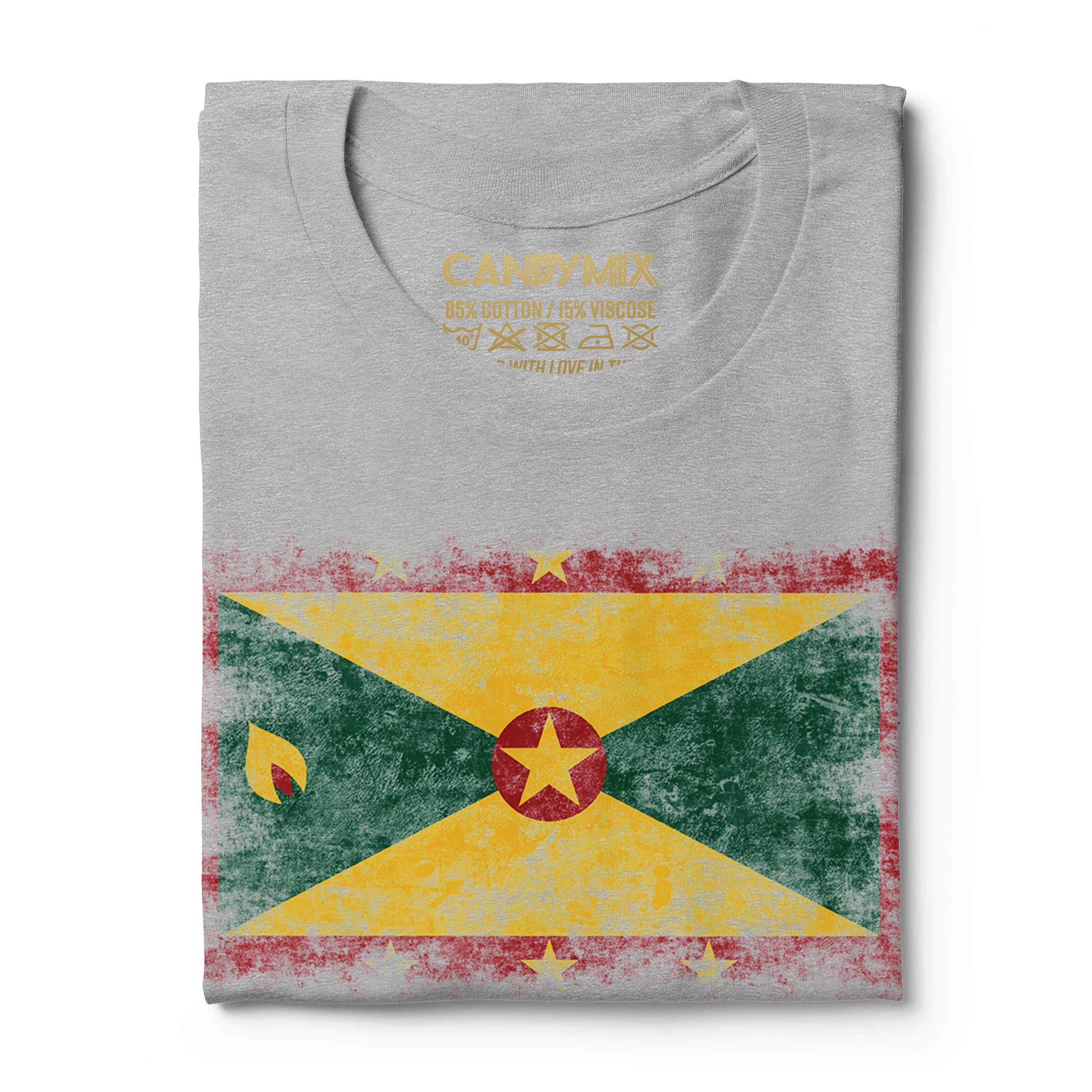 Grenada Bandiera Effetto Consumato T-Shirt Top Grenadian Maglia Calcio Jersey - Picture 15 of 21