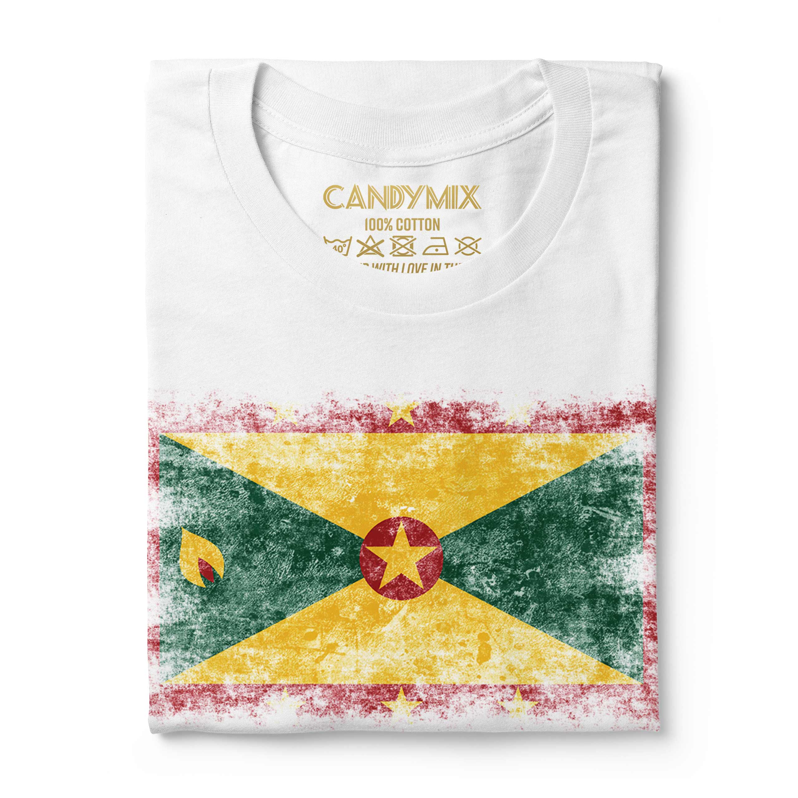 Grenada Bandiera Effetto Consumato T-Shirt Top Grenadian Maglia Calcio Jersey - Picture 5 of 21