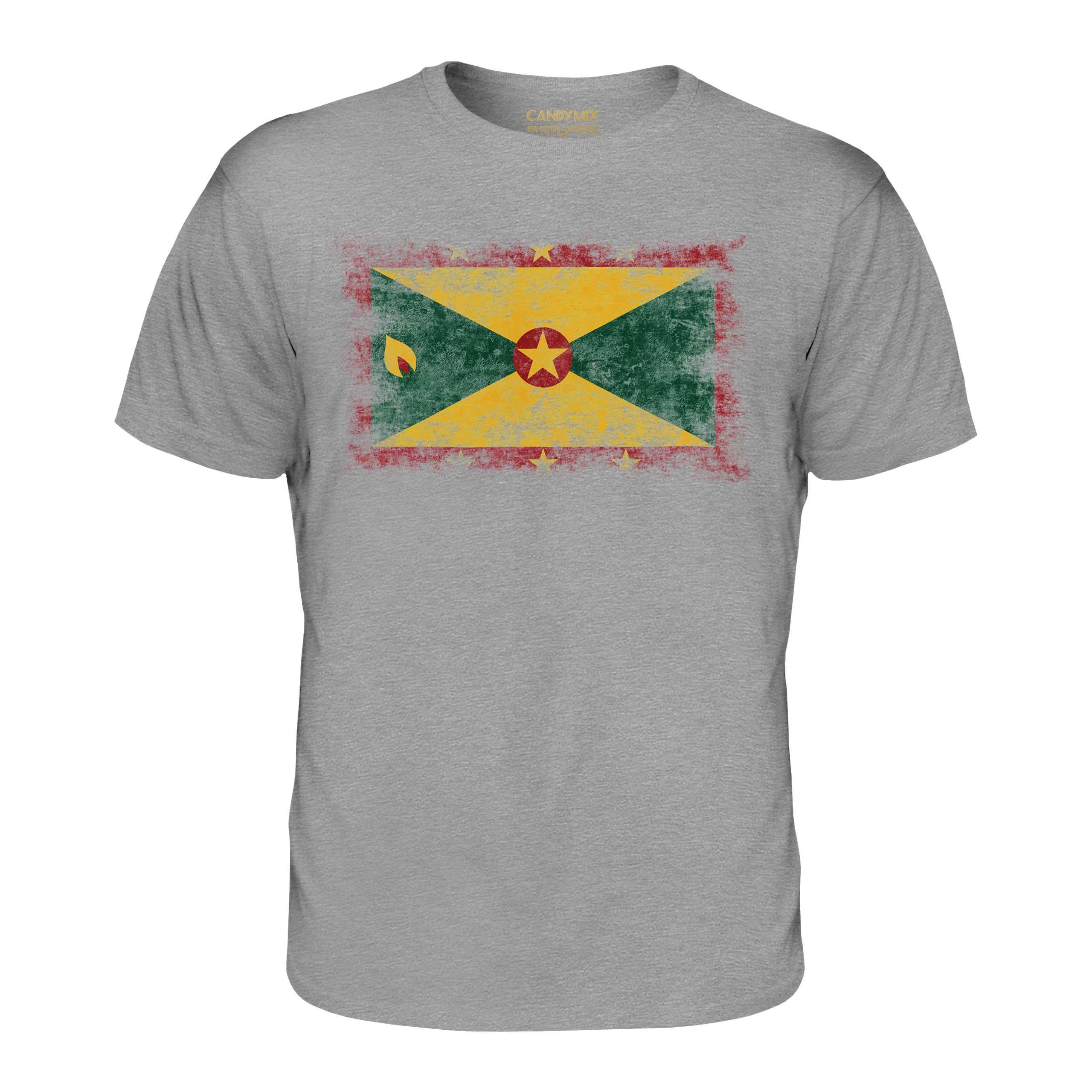 Grenada Bandiera Effetto Consumato T-Shirt Top Grenadian Maglia Calcio Jersey - Picture 13 of 21