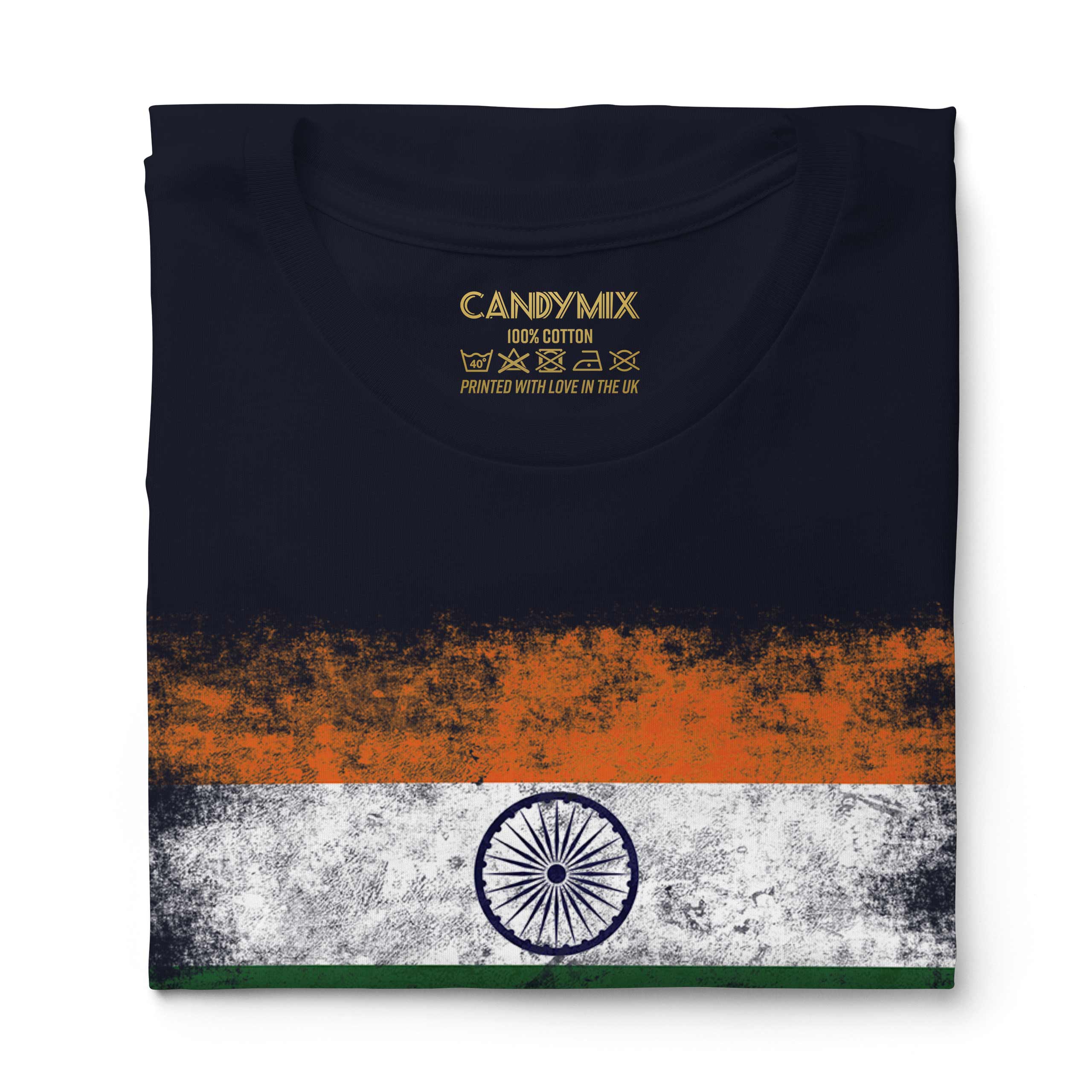 INDIA DISTRESSED FLAG LADIES T-SHIRT TOP BHAROT BHARATA BHARAT INDIYA INDIAN