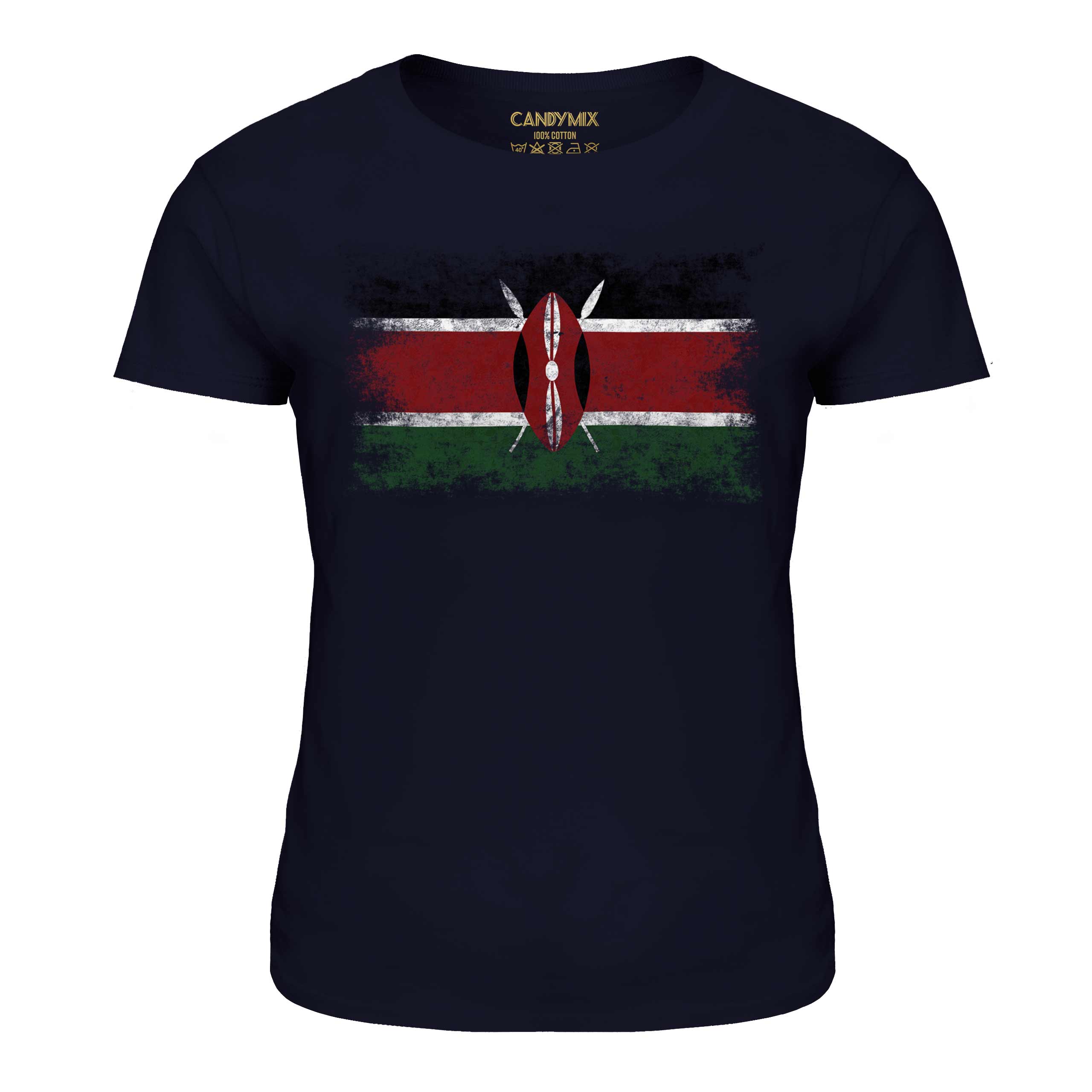KENYA DISTRESSED FLAG LADIES T-SHIRT TOP KENYAN SHIRT FOOTBALL JERSEY GIFT - Picture 18 of 21
