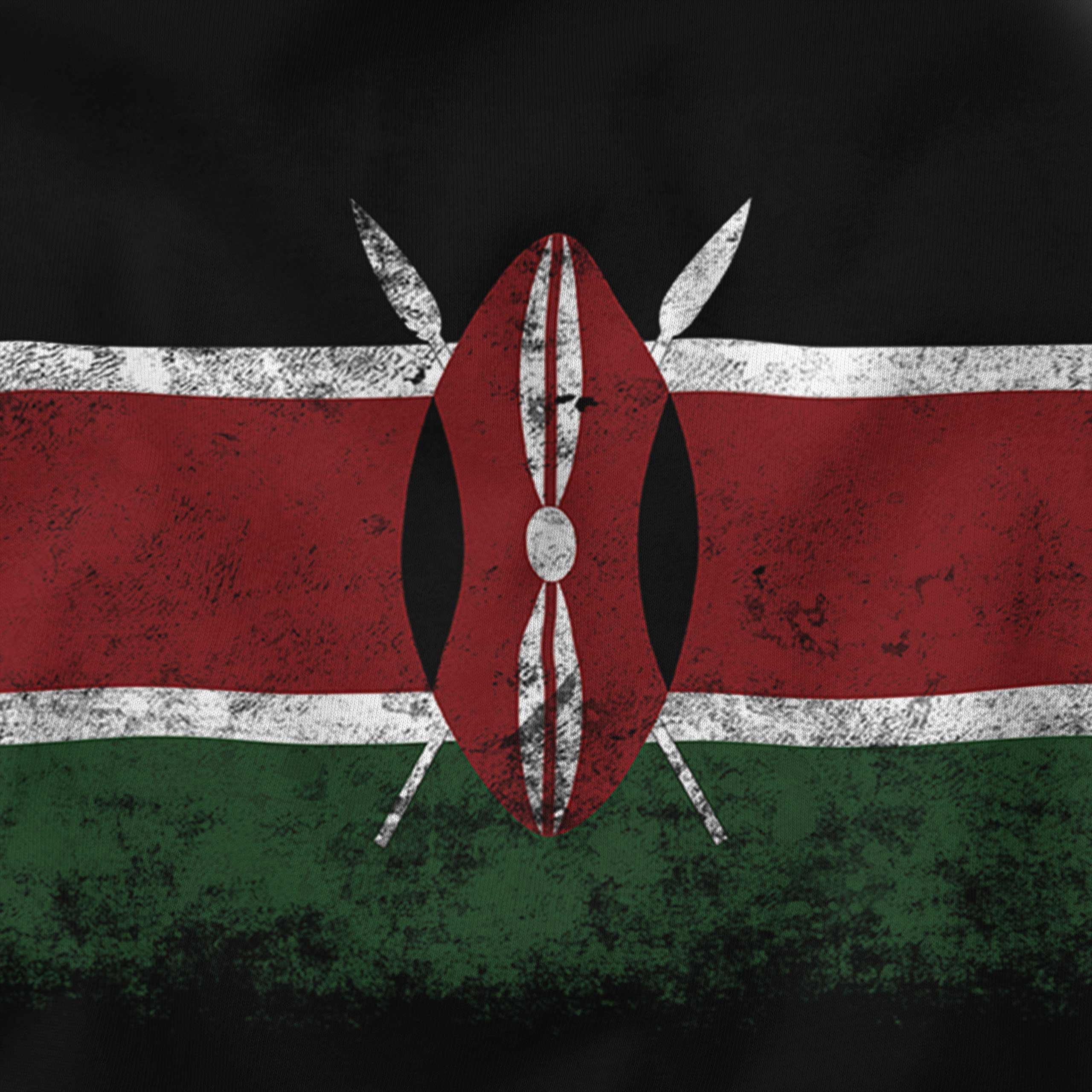 KENYA DISTRESSED FLAG LADIES T-SHIRT TOP KENYAN SHIRT FOOTBALL JERSEY GIFT - Picture 9 of 21