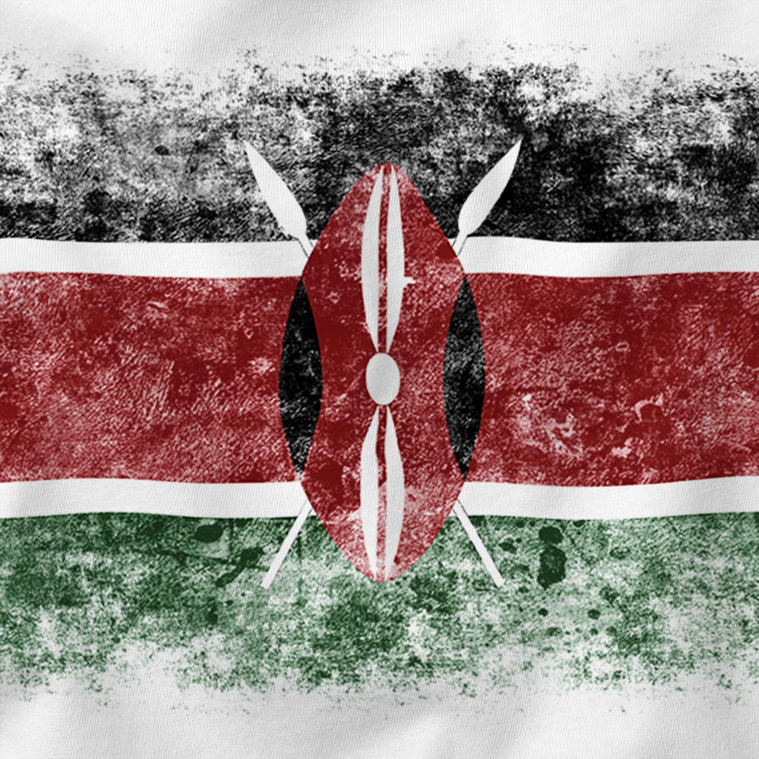 KENYA DISTRESSED FLAG LADIES T-SHIRT TOP KENYAN SHIRT FOOTBALL JERSEY GIFT - Picture 4 of 21