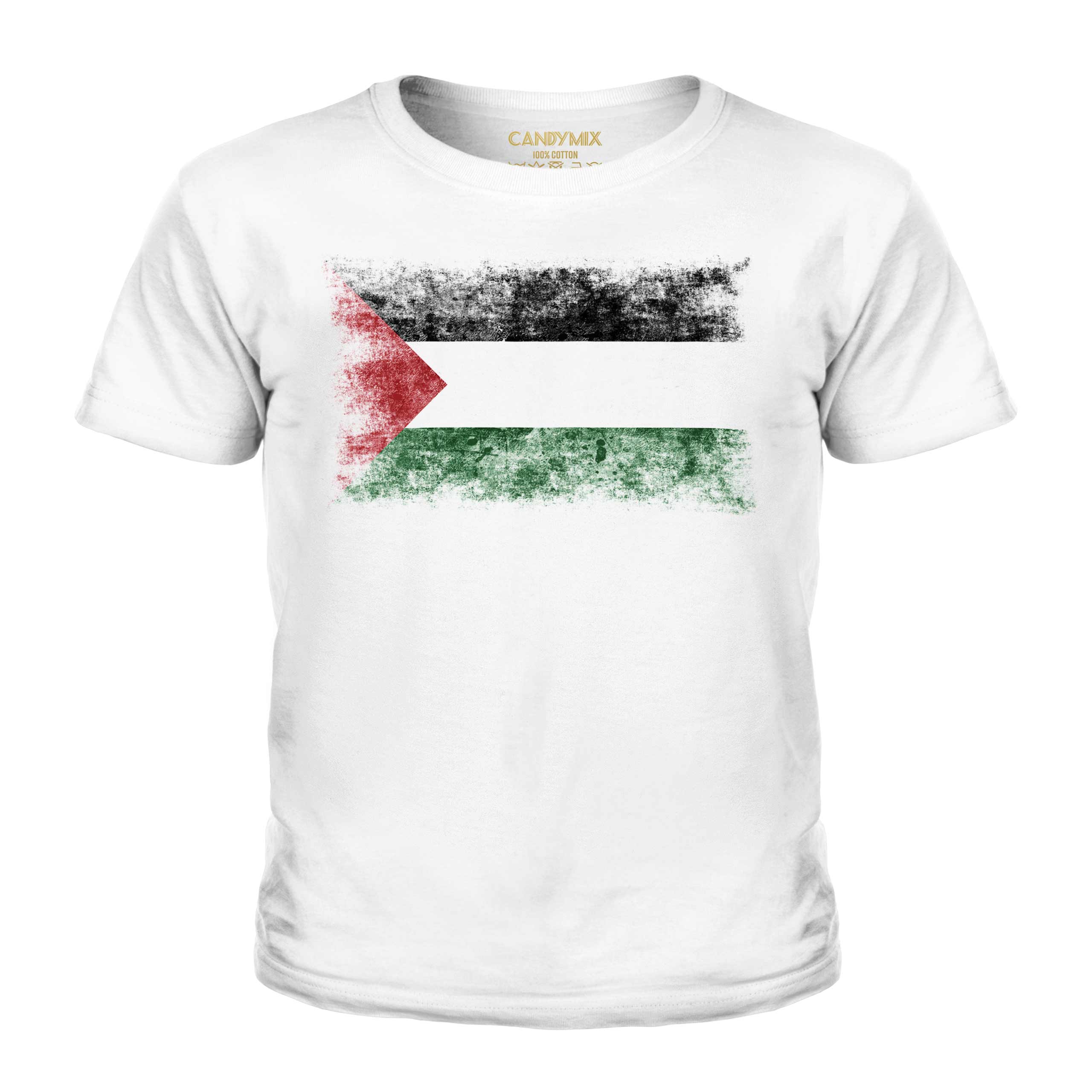 Palestina Bandiera Effetto Consumato Bambini T-Shirt Filast?N Maglia Regalo