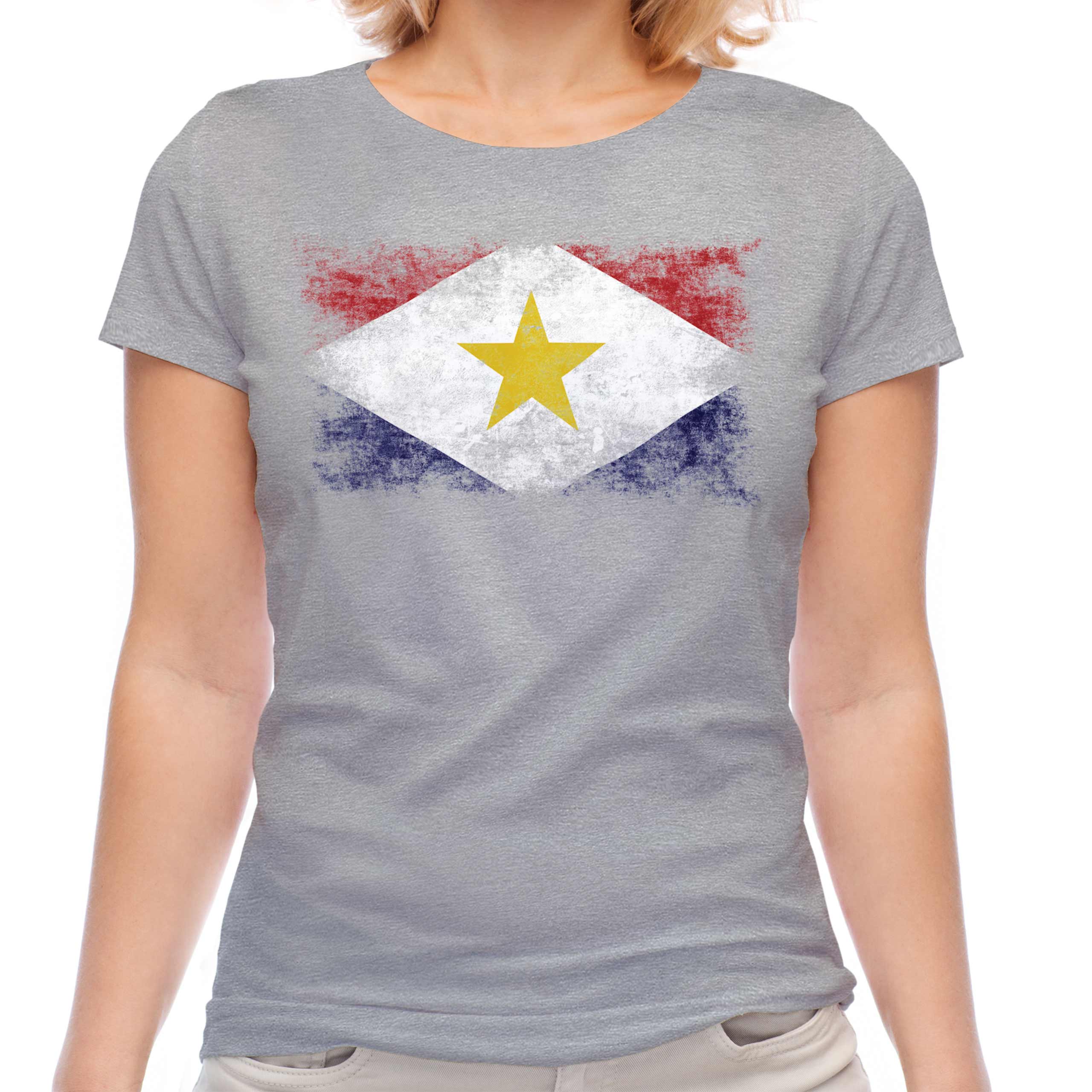SABA DISTRESSED FLAG LADIES T-SHIRT TOP FOOTBALL GIFT SHIRT CLOTHING JERSEY - Picture 12 of 21