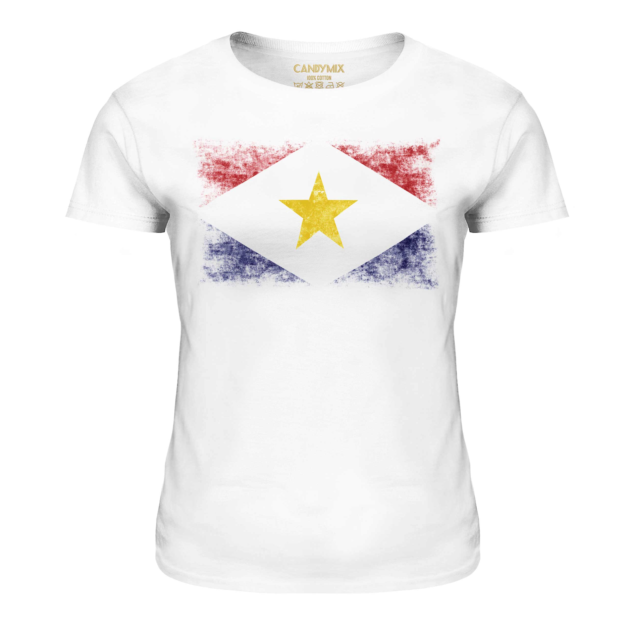 SABA DISTRESSED FLAG LADIES T-SHIRT TOP FOOTBALL GIFT SHIRT CLOTHING JERSEY - Picture 3 of 21