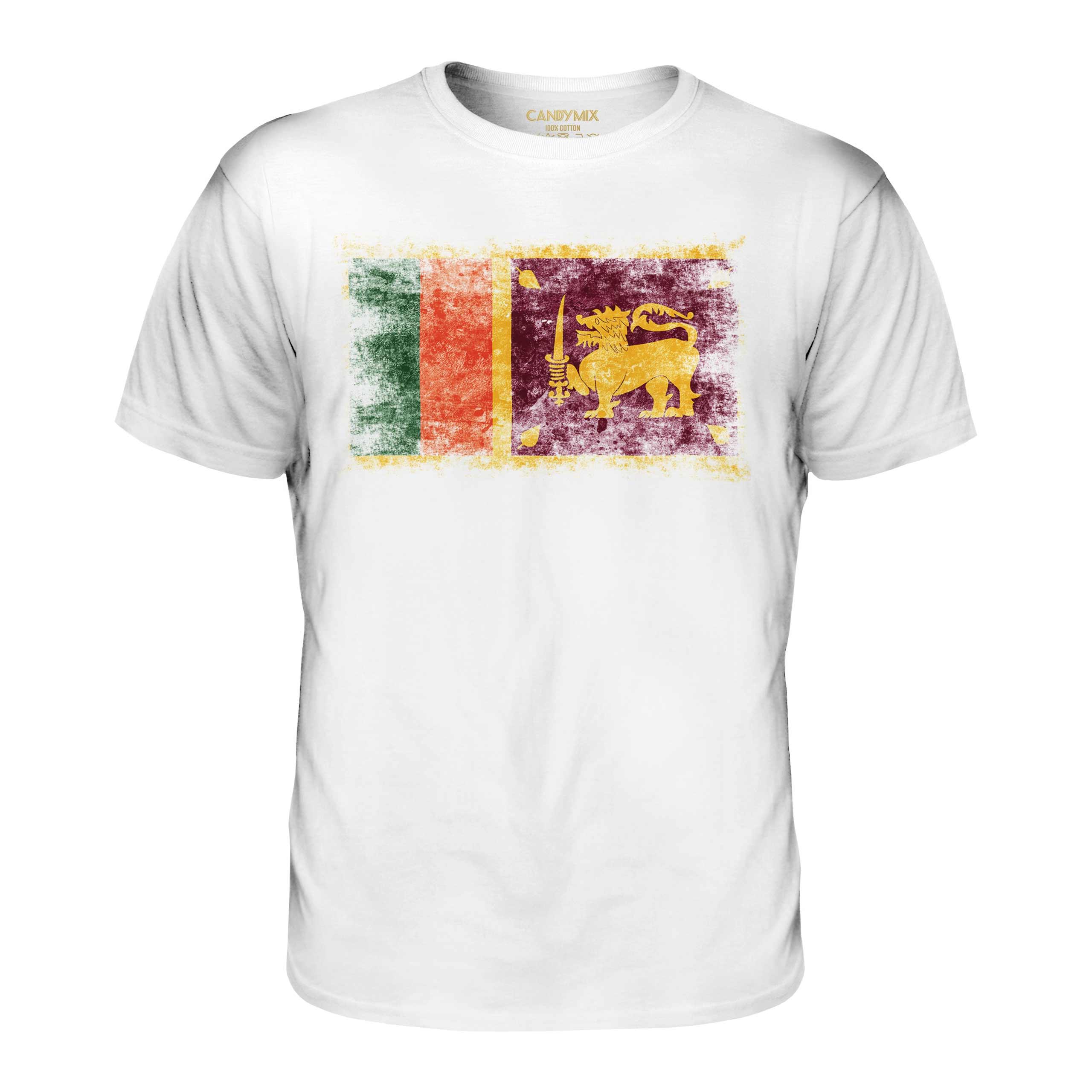 SRI LANKA DISTRESSED FLAG MENS TSHIRT TOP SRI LANK? FOOTBALL LANKAN