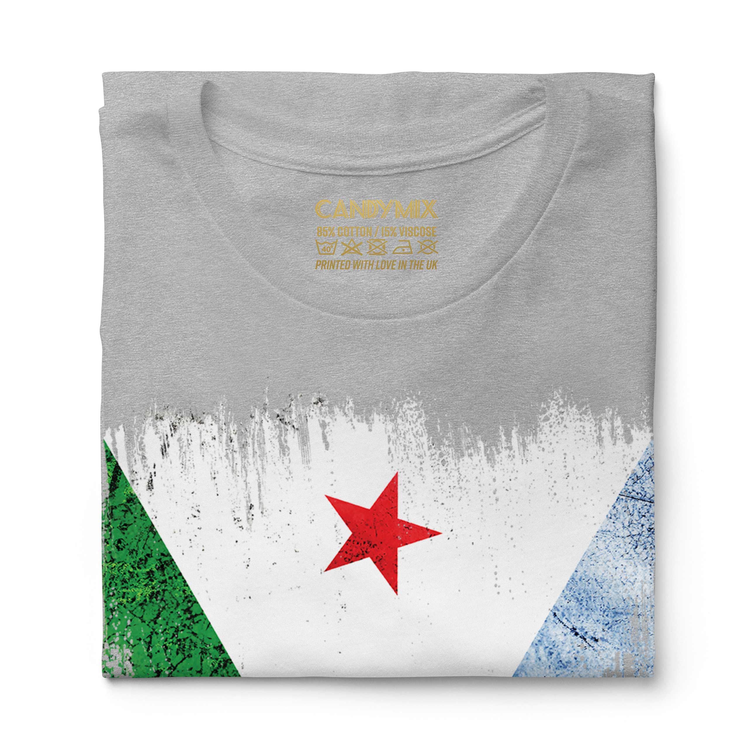 DJIBOUTI GRUNGE FLAG LADIES T-SHIRT TEE TOP JIBUTI DJIBOUTIAN DJIBOUTI SHIRT