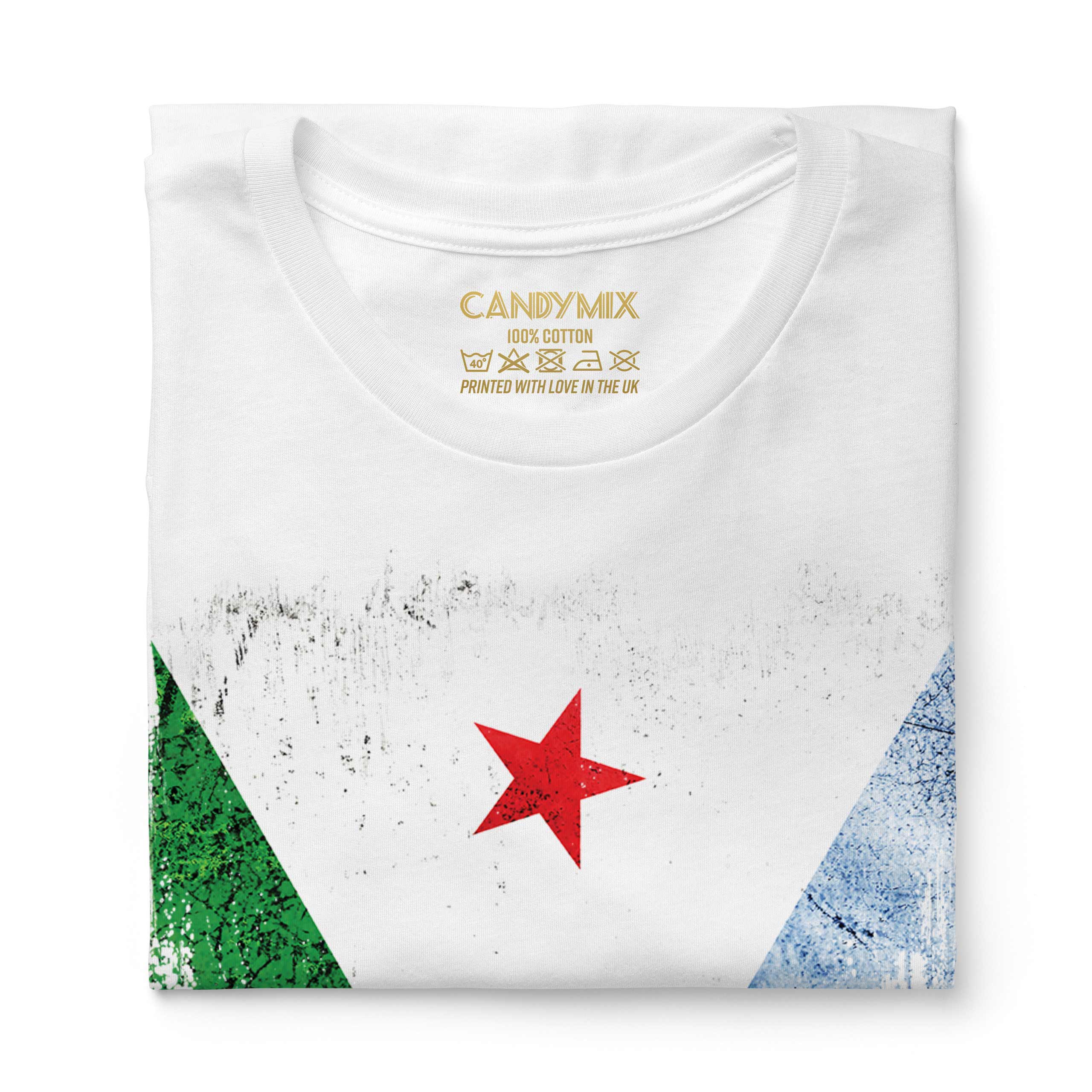 DJIBOUTI GRUNGE FLAG LADIES T-SHIRT TEE TOP JIBUTI DJIBOUTIAN DJIBOUTI SHIRT