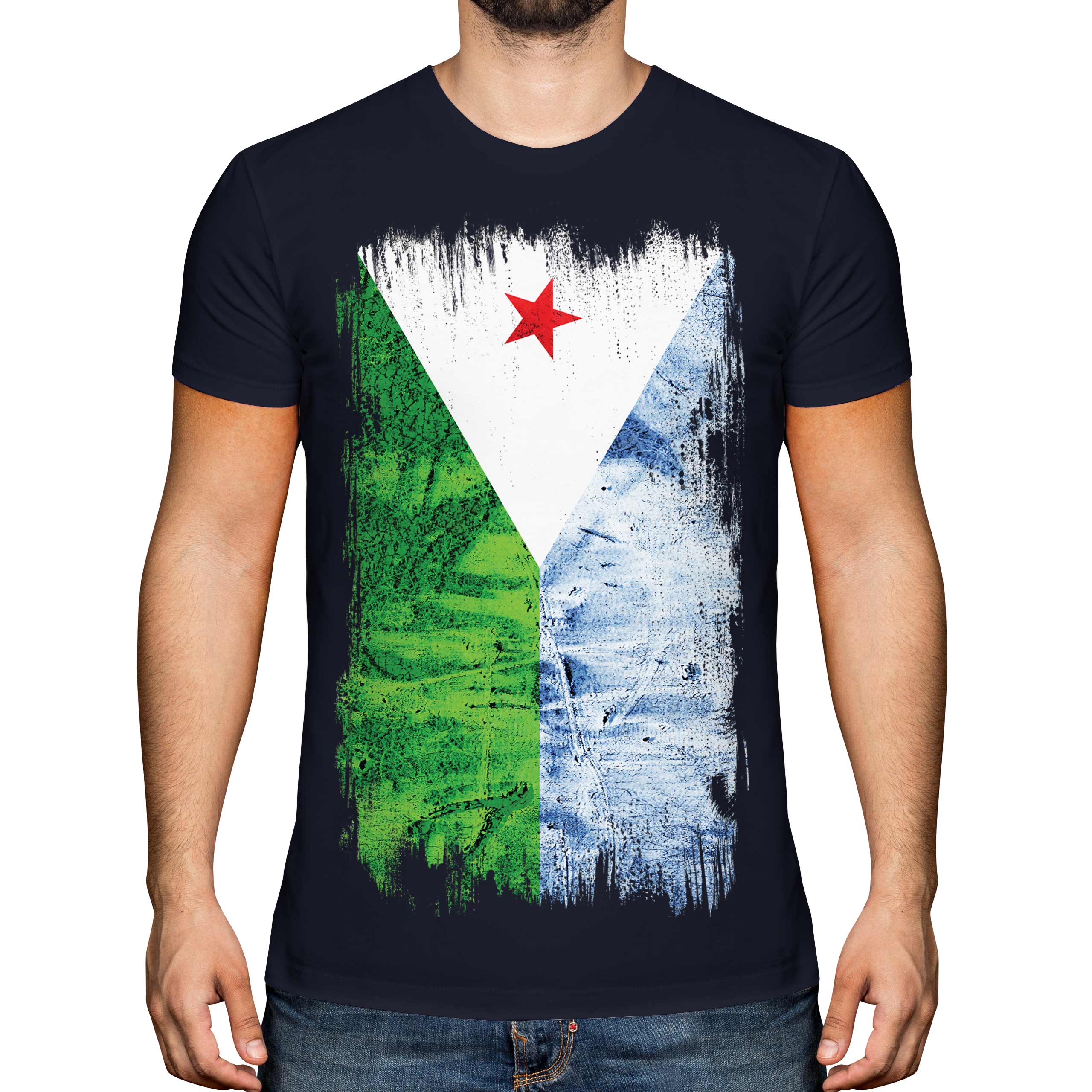 DJIBOUTI GRUNGE FLAG MENS T-SHIRT TEE TOP J?B?T? DJIBOUTIAN DJIBOUTI SHIRT