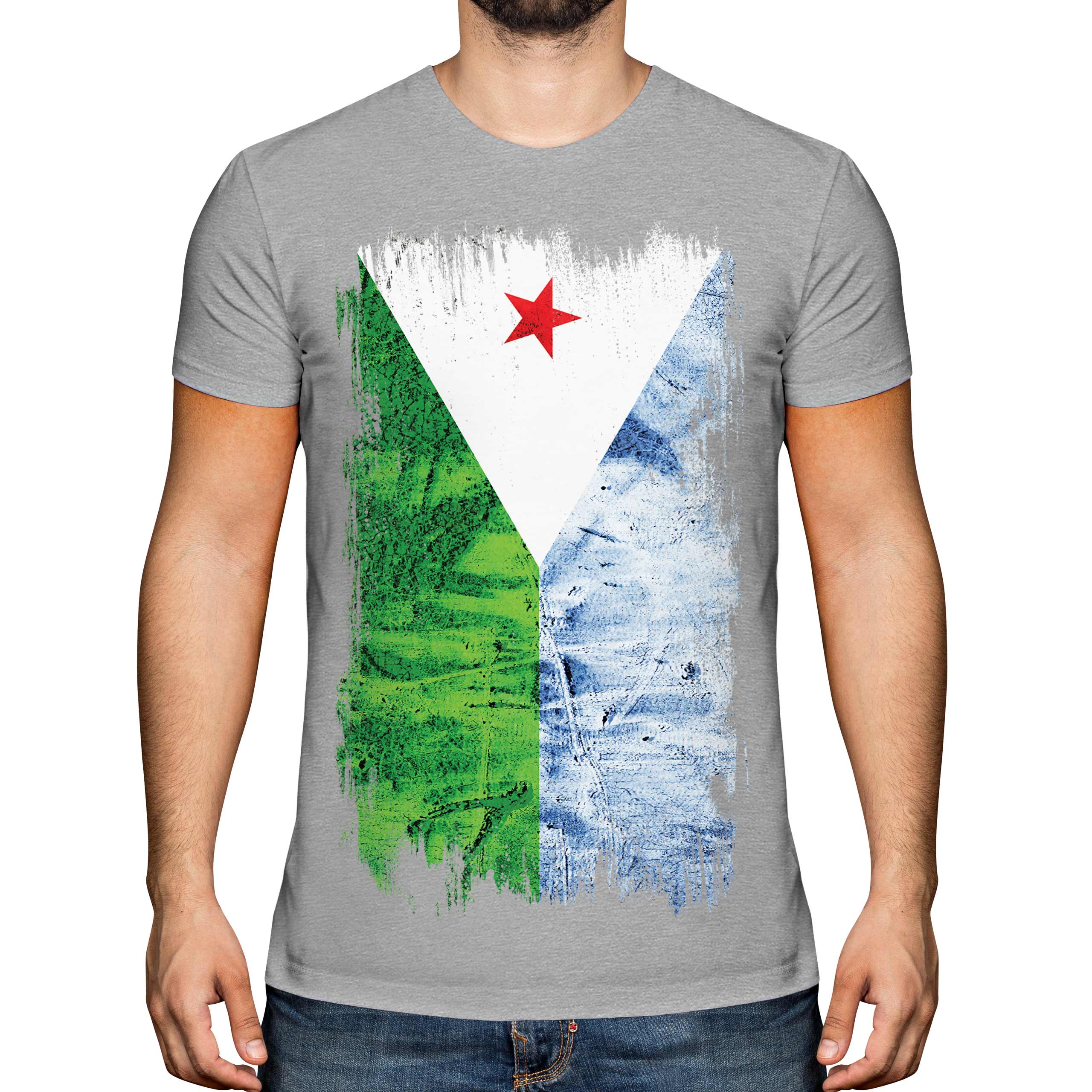 DJIBOUTI GRUNGE FLAG MENS T-SHIRT TEE TOP J?B?T? DJIBOUTIAN DJIBOUTI SHIRT