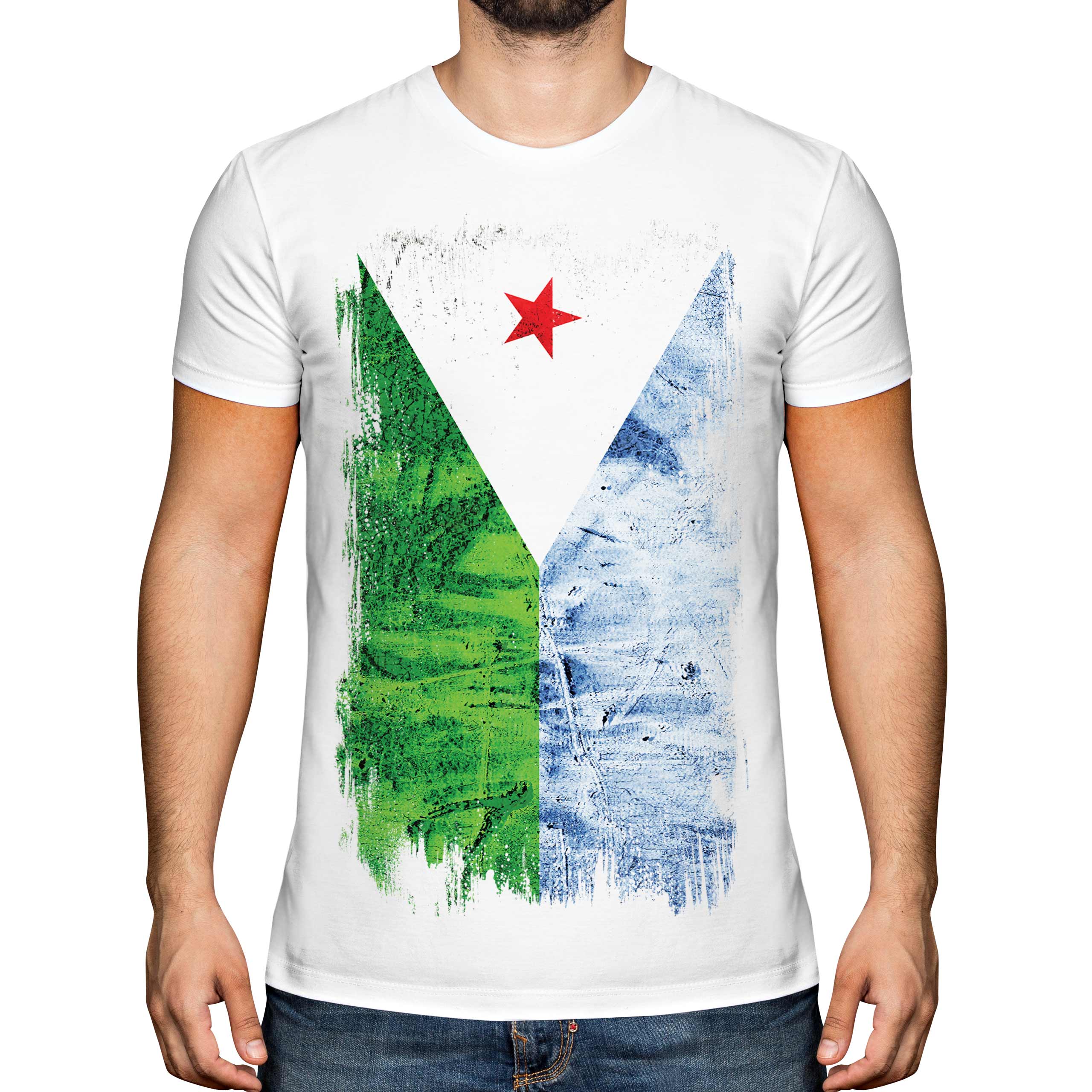 DJIBOUTI GRUNGE FLAG MENS T-SHIRT TEE TOP J?B?T? DJIBOUTIAN DJIBOUTI SHIRT