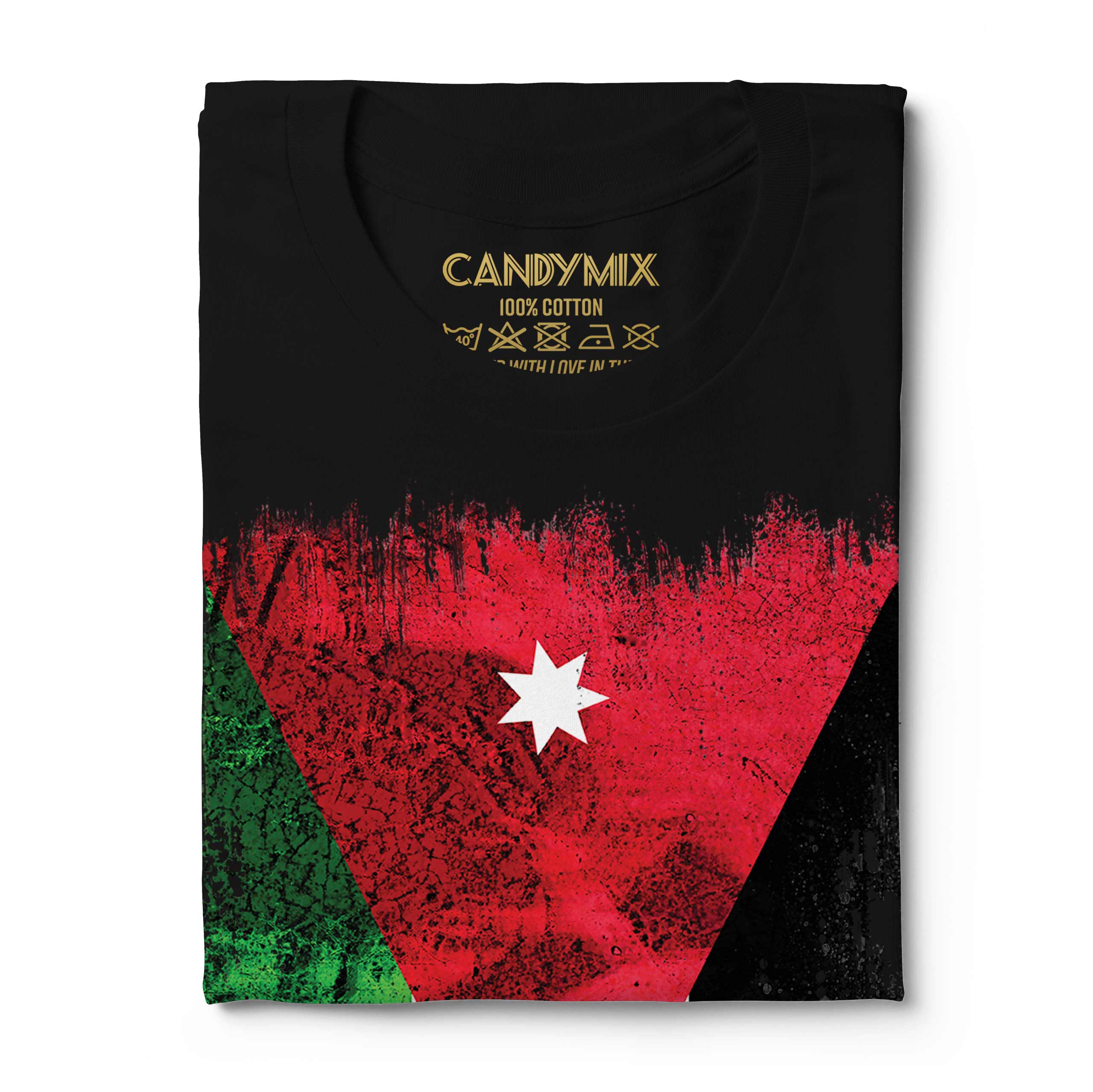 Jordan Grunge Bandiera Uomo T-Shirt Al- ' Urdun Calcio Giordano Regalo Maglietta - Foto 10 di 21