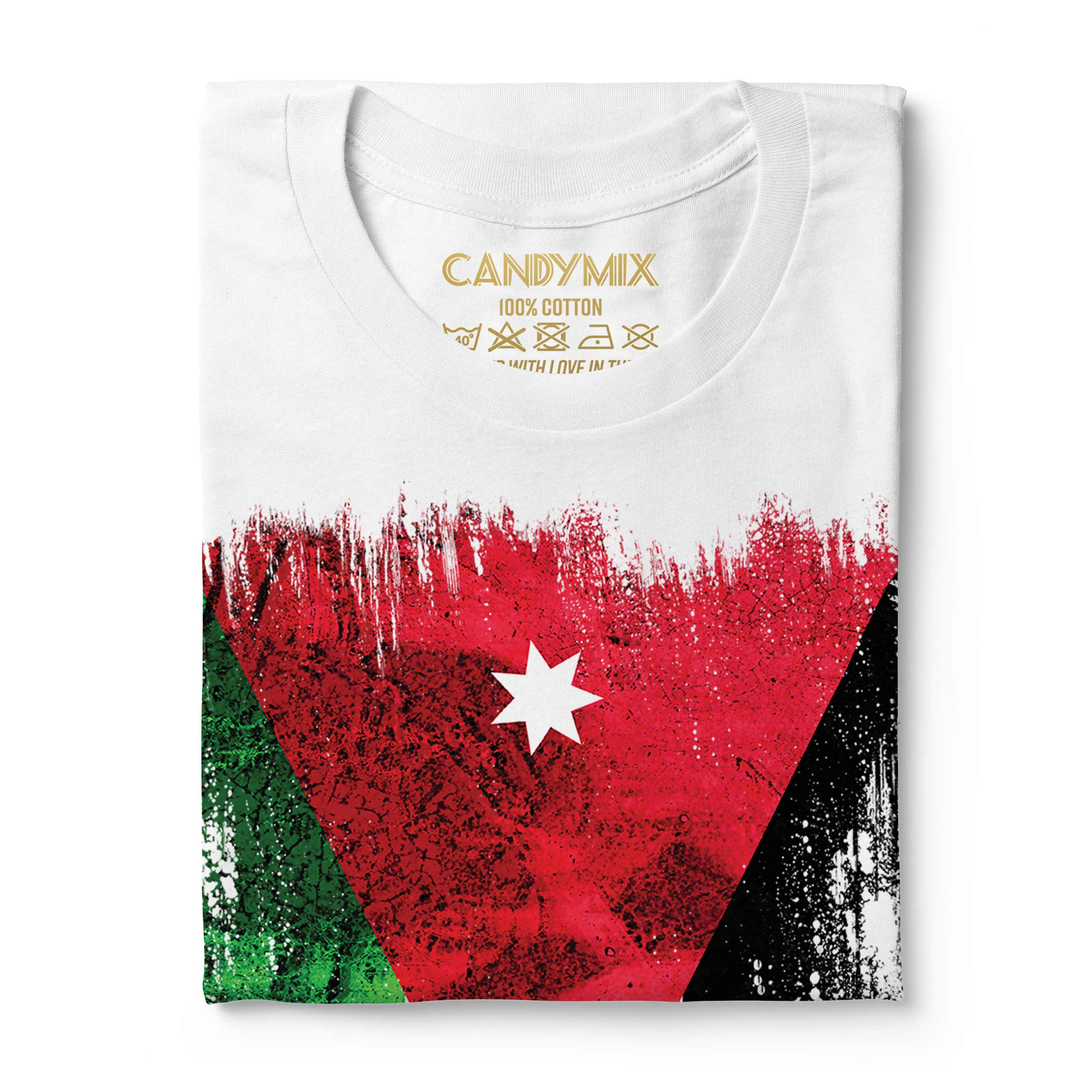 Jordan Grunge Bandiera Uomo T-Shirt Al- ' Urdun Calcio Giordano Regalo Maglietta - Foto 5 di 21
