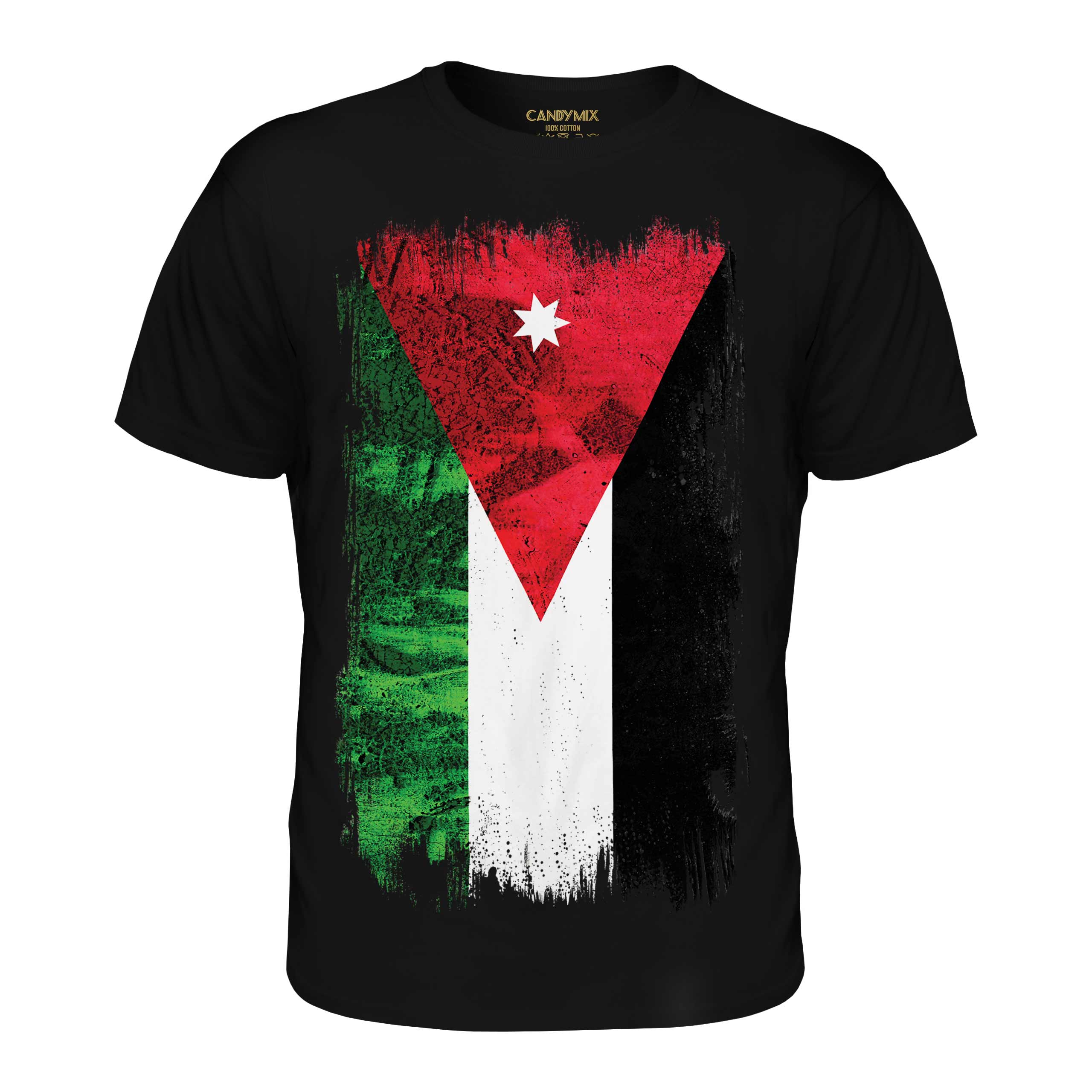 Jordan Grunge Bandiera Uomo T-Shirt Al- ' Urdun Calcio Giordano Regalo Maglietta - Foto 8 di 21