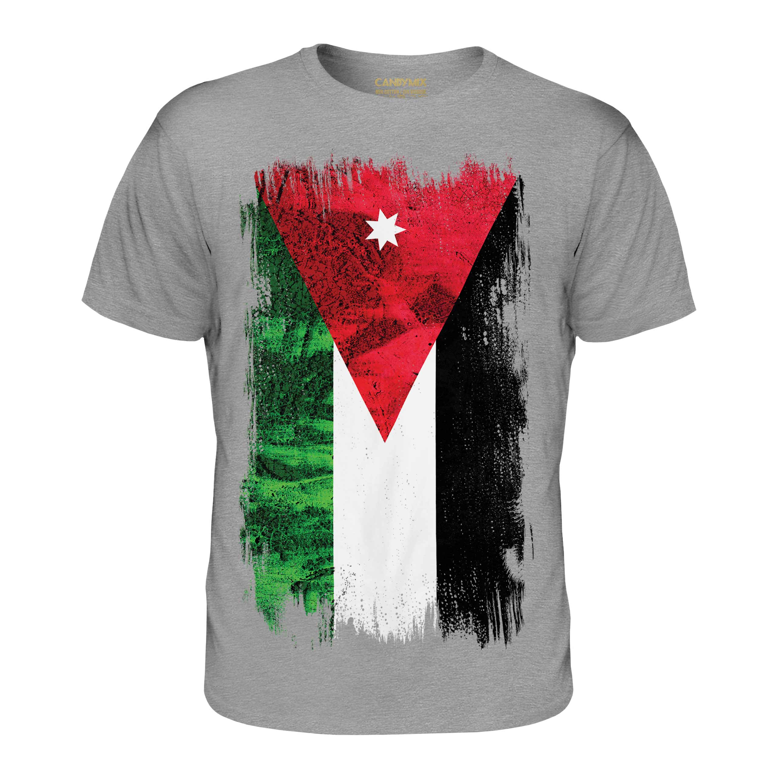 Jordan Grunge Bandiera Uomo T-Shirt Al- ' Urdun Calcio Giordano Regalo Maglietta - Foto 13 di 21