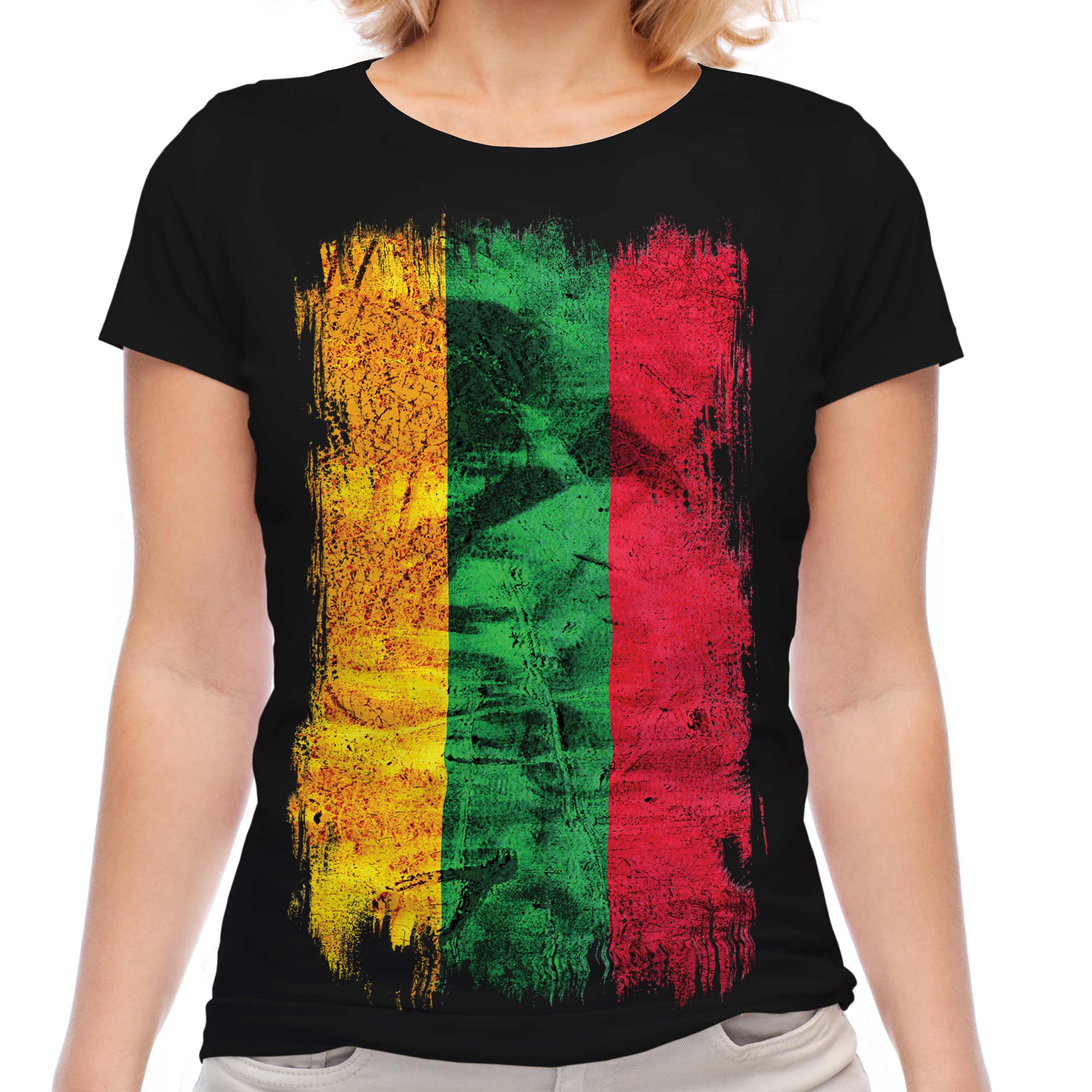 LITHUANIA GRUNGE FLAG LADIES T-SHIRT TEE TOP LIETUVA FOOTBALL LITHUANIAN SHIRT - Picture 7 of 21