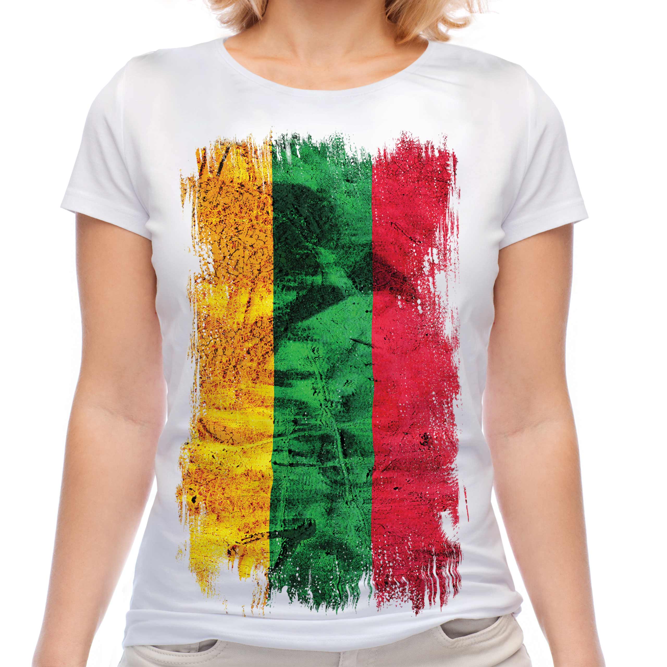 LITHUANIA GRUNGE FLAG LADIES T-SHIRT TEE TOP LIETUVA FOOTBALL LITHUANIAN SHIRT - Picture 2 of 21