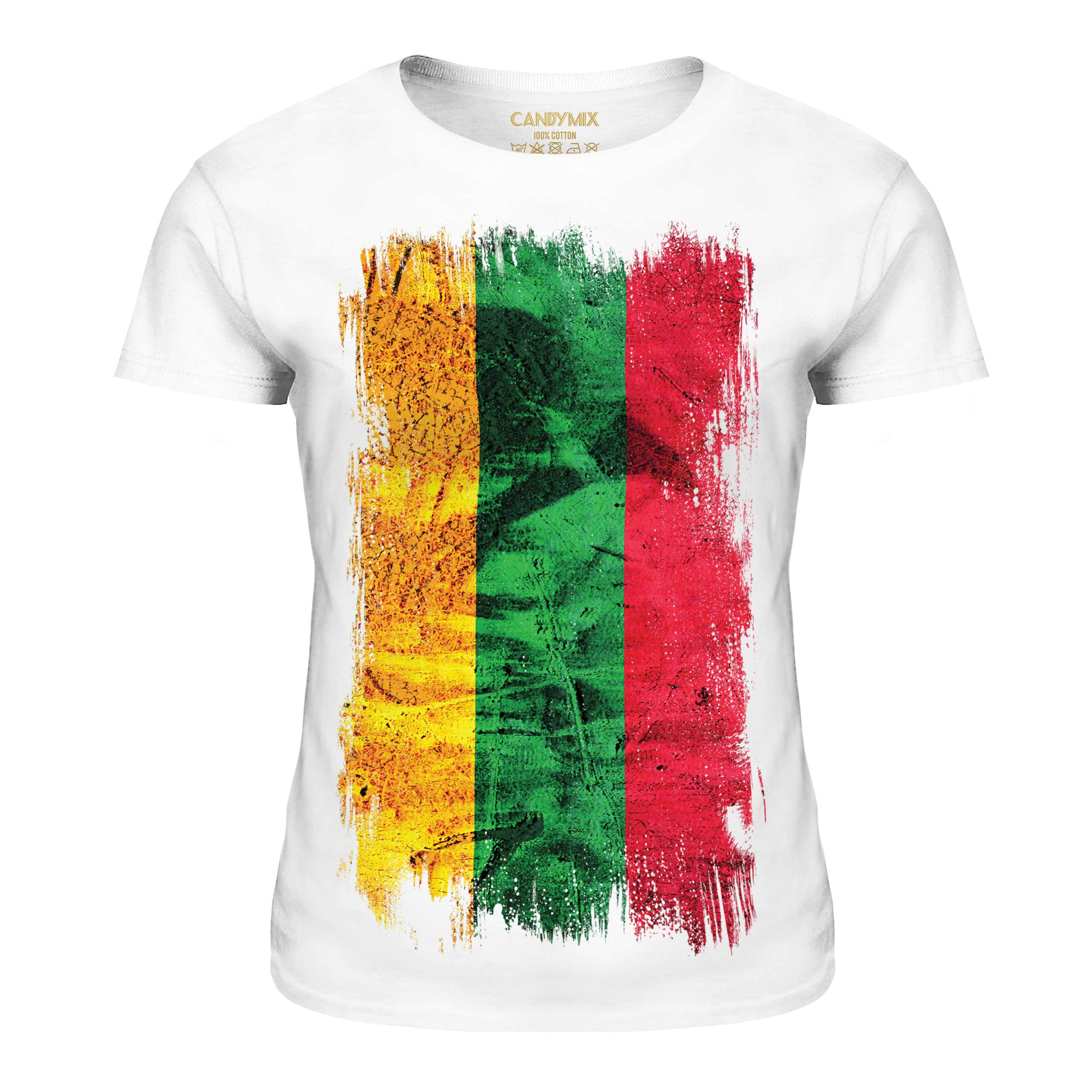 LITHUANIA GRUNGE FLAG LADIES T-SHIRT TEE TOP LIETUVA FOOTBALL LITHUANIAN SHIRT - Picture 3 of 21
