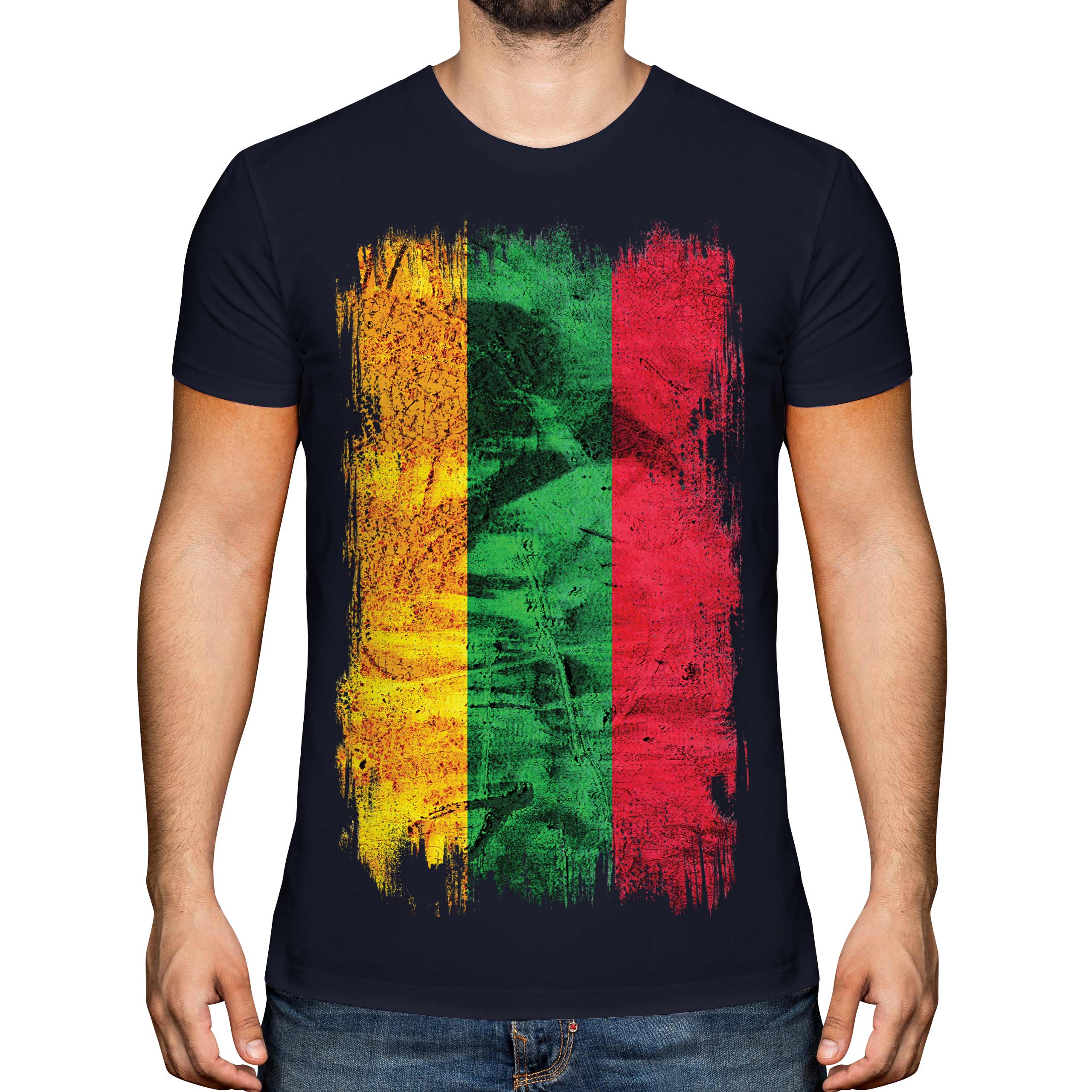 LITHUANIA GRUNGE FLAG MENS T SHIRT TEE TOP LIETUVA FOOTBALL