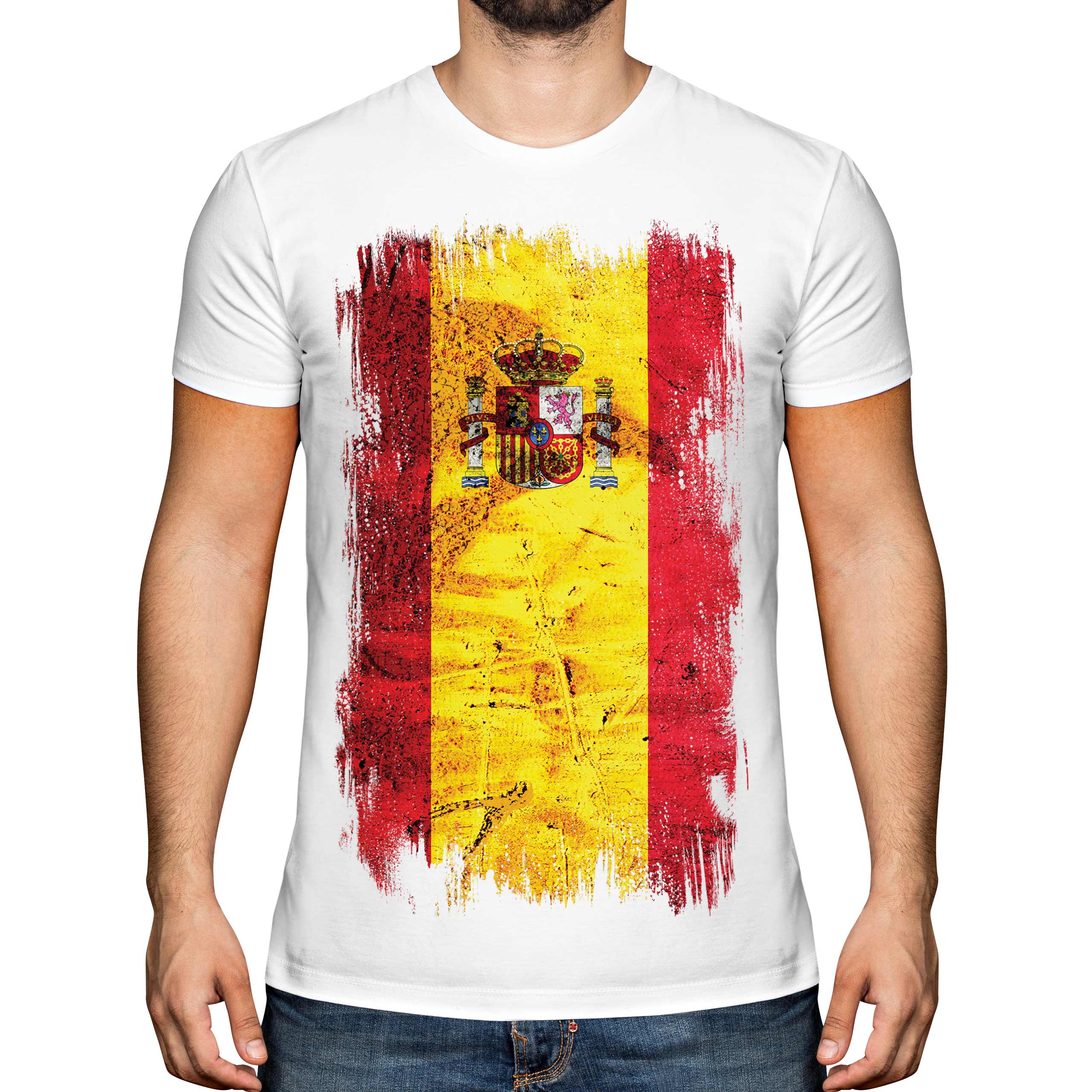 T SHIRT HOMME DRAPEAU ESPAGNE GRUNGE ESPAGNE ESPAGNE ESPAGNE ESPAGNOLE ESPAGNE E