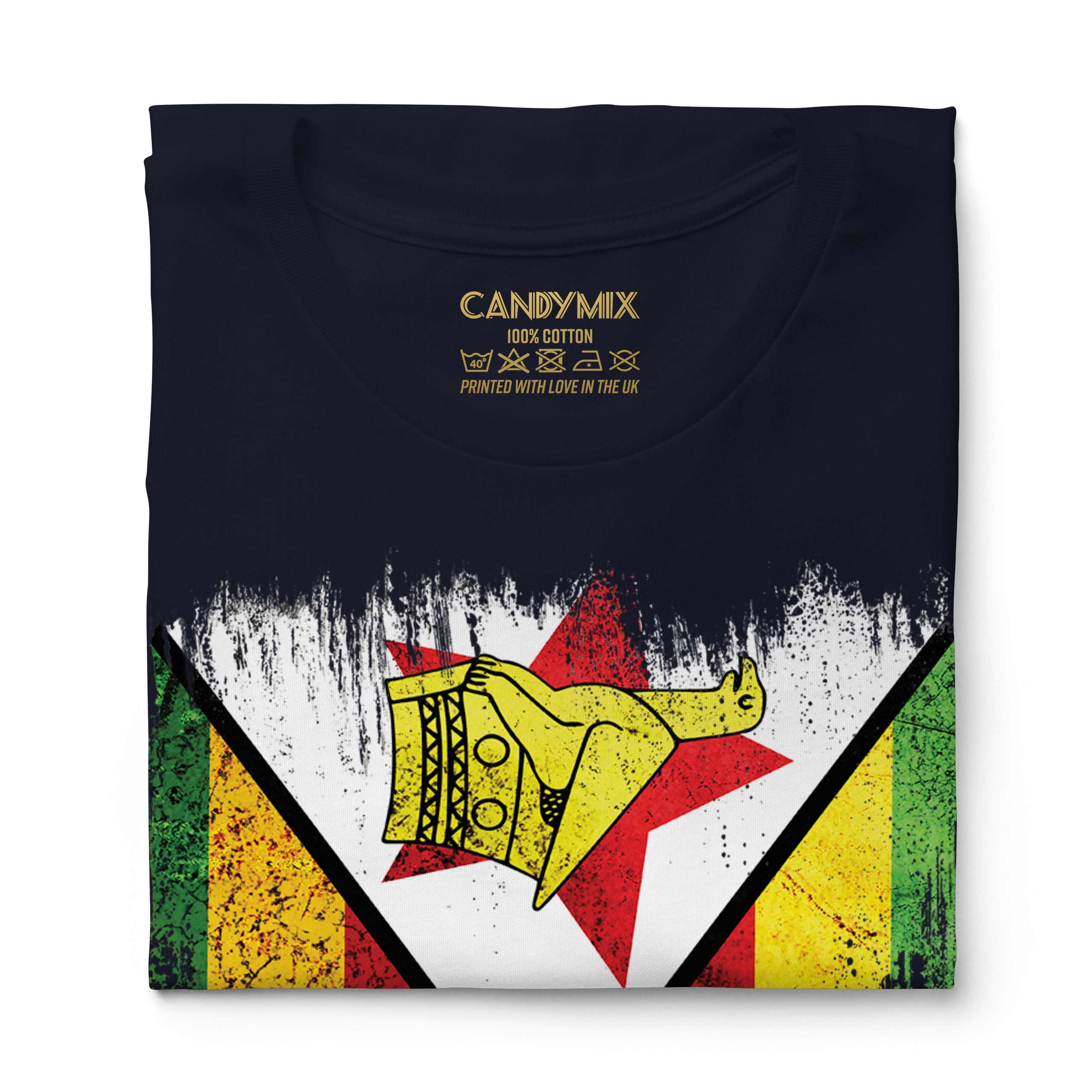 ZIMBABWE GRUNGE FLAG LADIES T-SHIRT TOP ZIMBABWEAN SHIRT FOOTBALL JERSEY GIFT - Picture 20 of 21