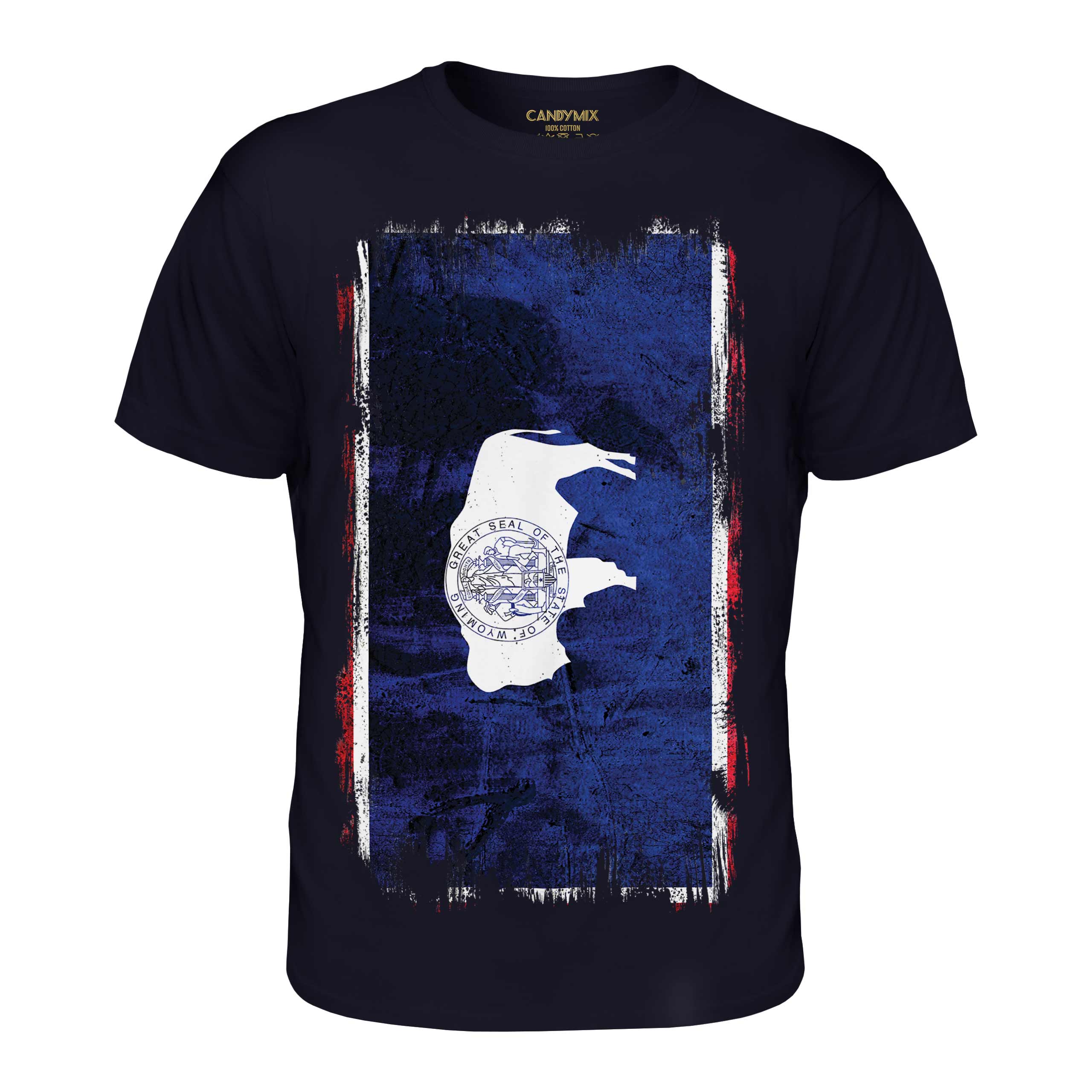 T-SHIRT MAGLIETTA UOMO WYOMING STATE GRUNGE FLAG MAGLIETTA WYOMING MAGLIETTA REGALO - Foto 18 di 21