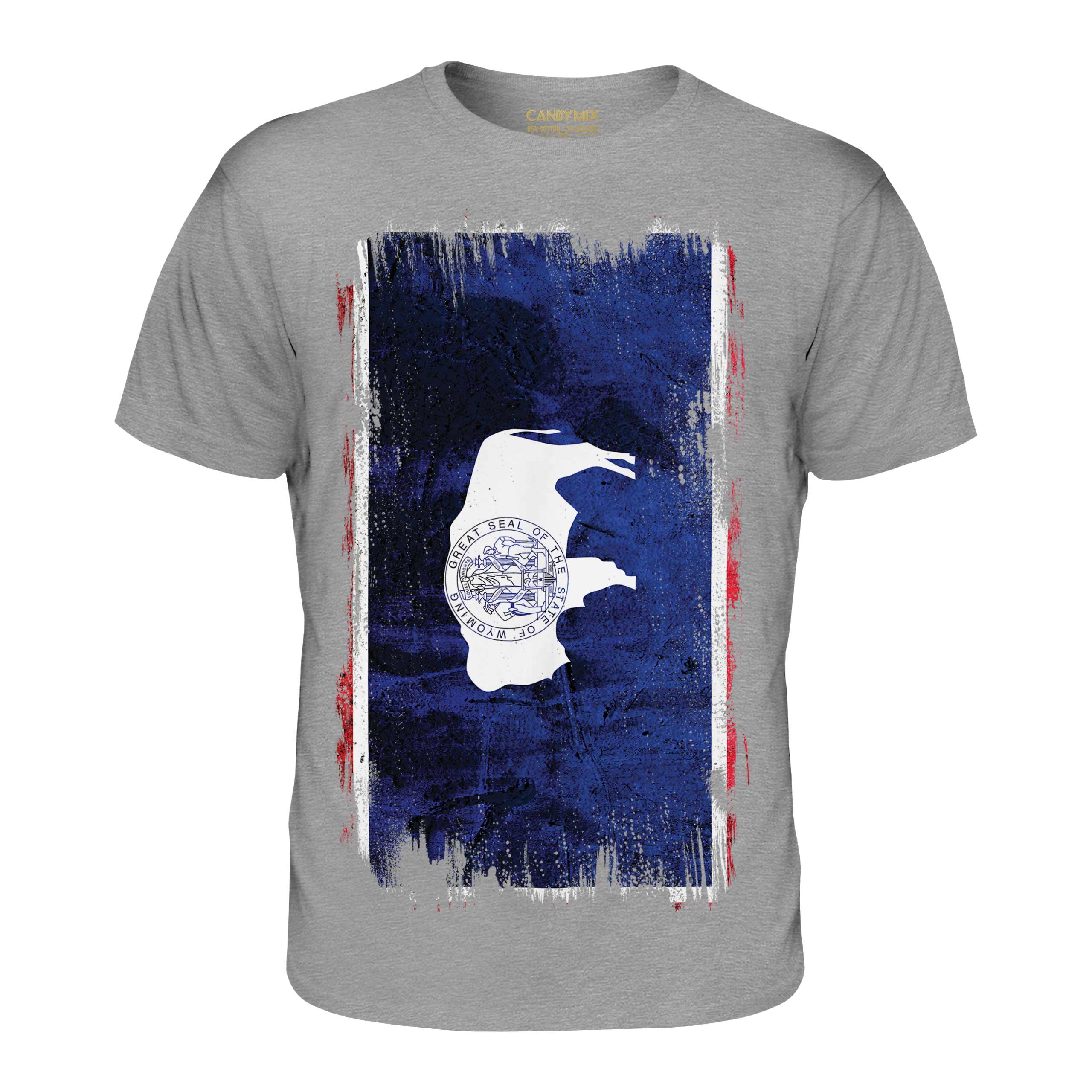 T-SHIRT MAGLIETTA UOMO WYOMING STATE GRUNGE FLAG MAGLIETTA WYOMING MAGLIETTA REGALO - Foto 13 di 21