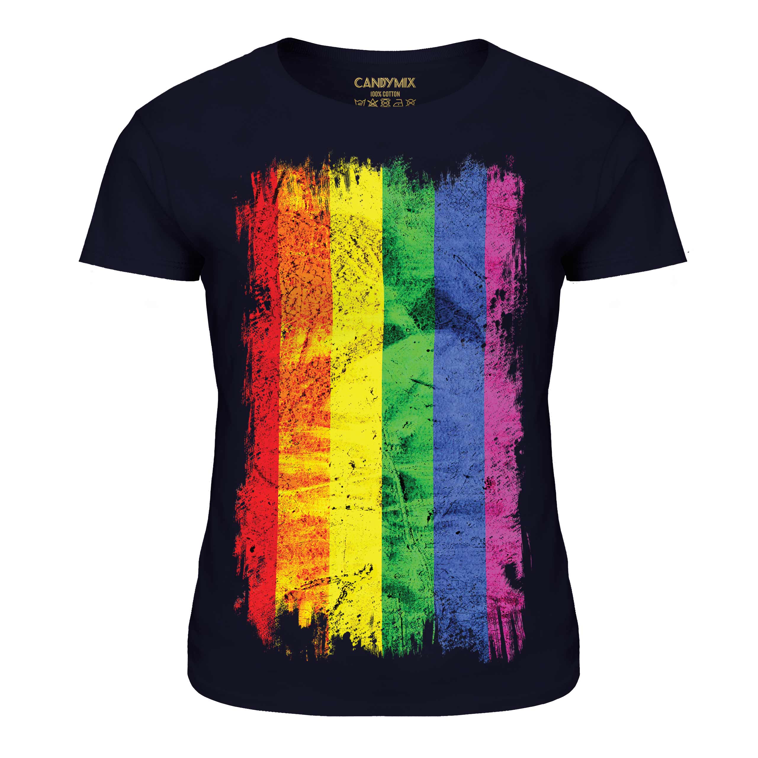 Gay Pride Grunge Flag Ladies T Shirt Tee Top Rainbow Lgbt Gift Clothing Clothes Ebay