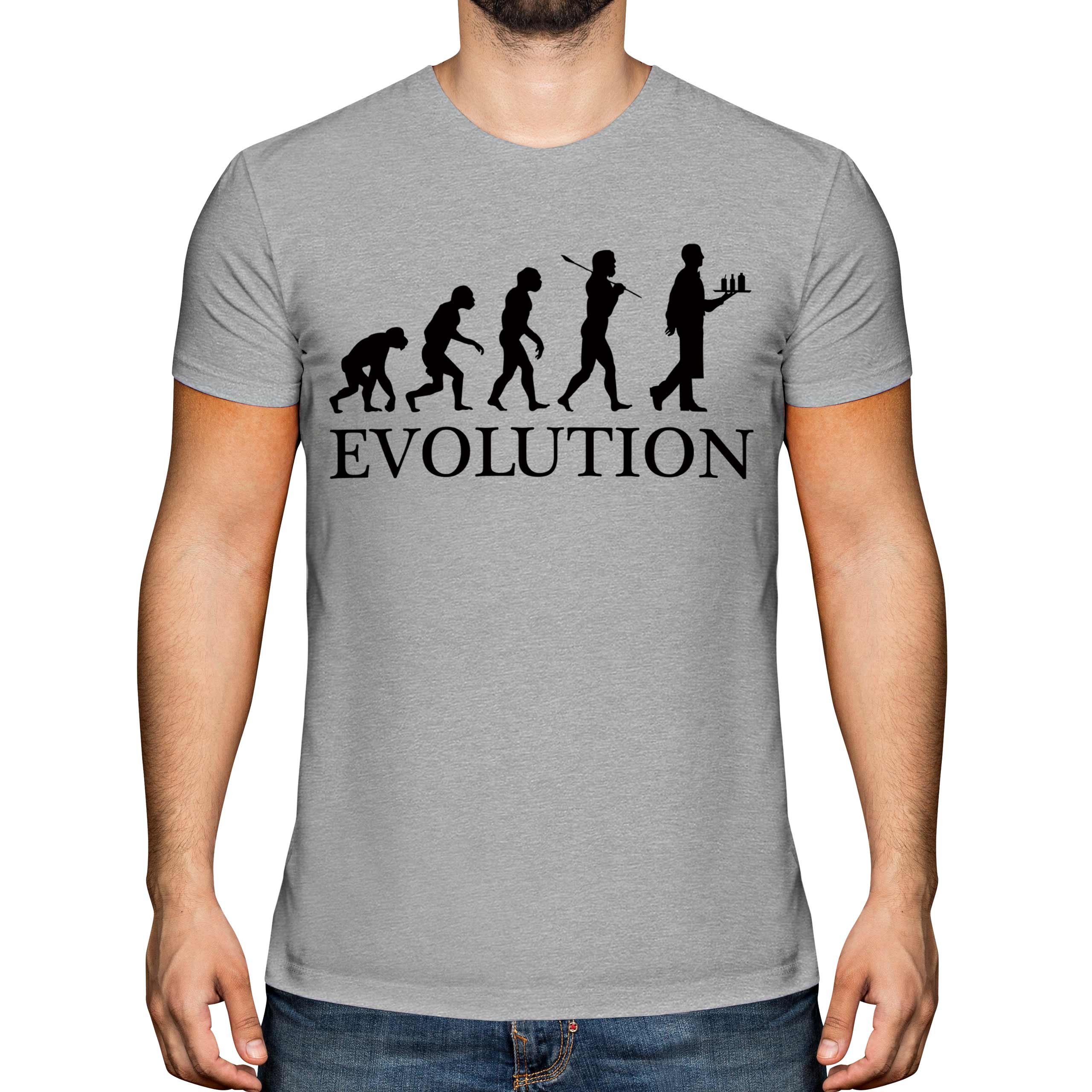 WAITER EVOLUTION OF MAN MENS T-SHIRT TEE TOP GIFT WAITRESS