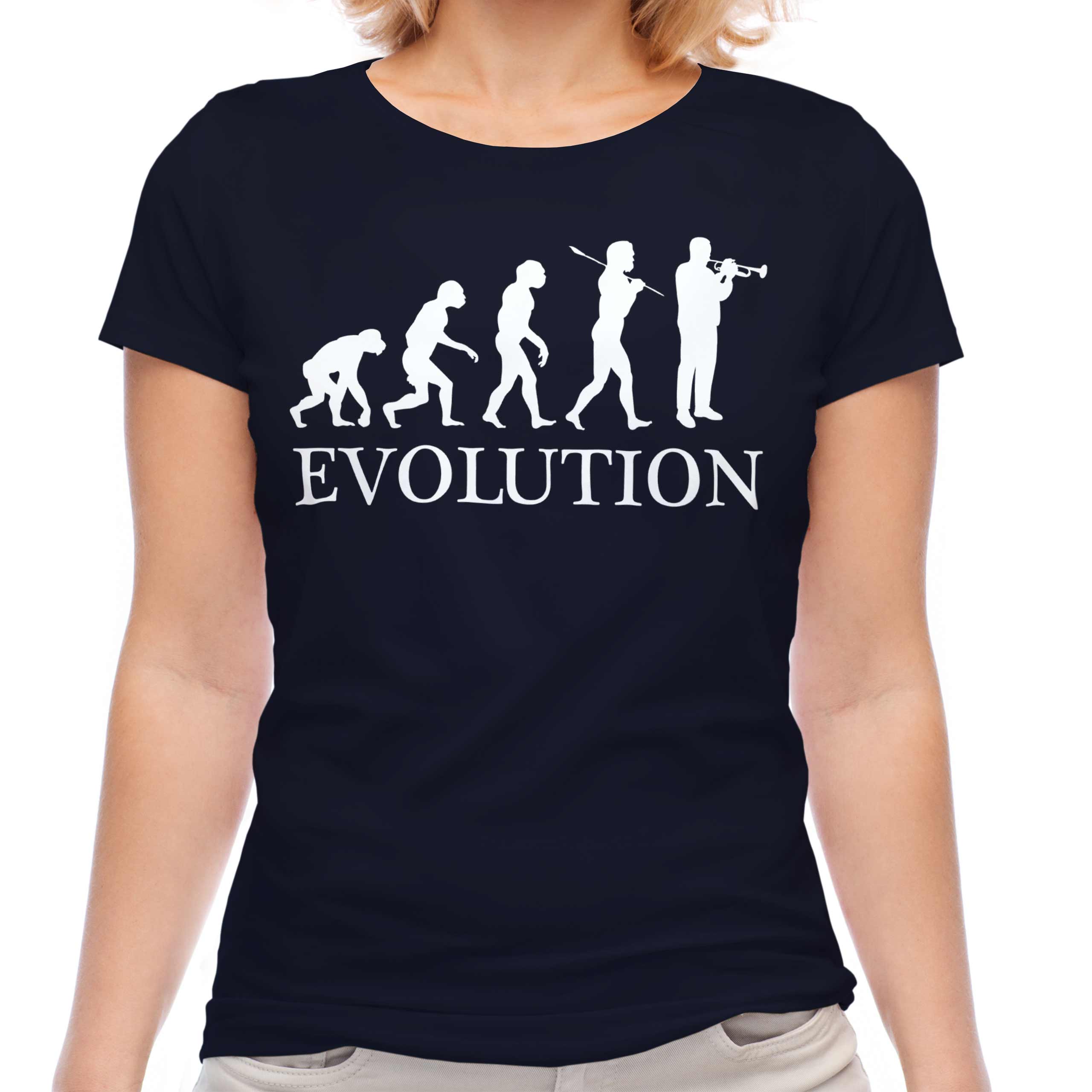 TRUMPET PLAYER EVOLUTION OF MAN LADIES T-SHIRT TEE TOP GIFT MUSICIAN - Picture 17 of 21