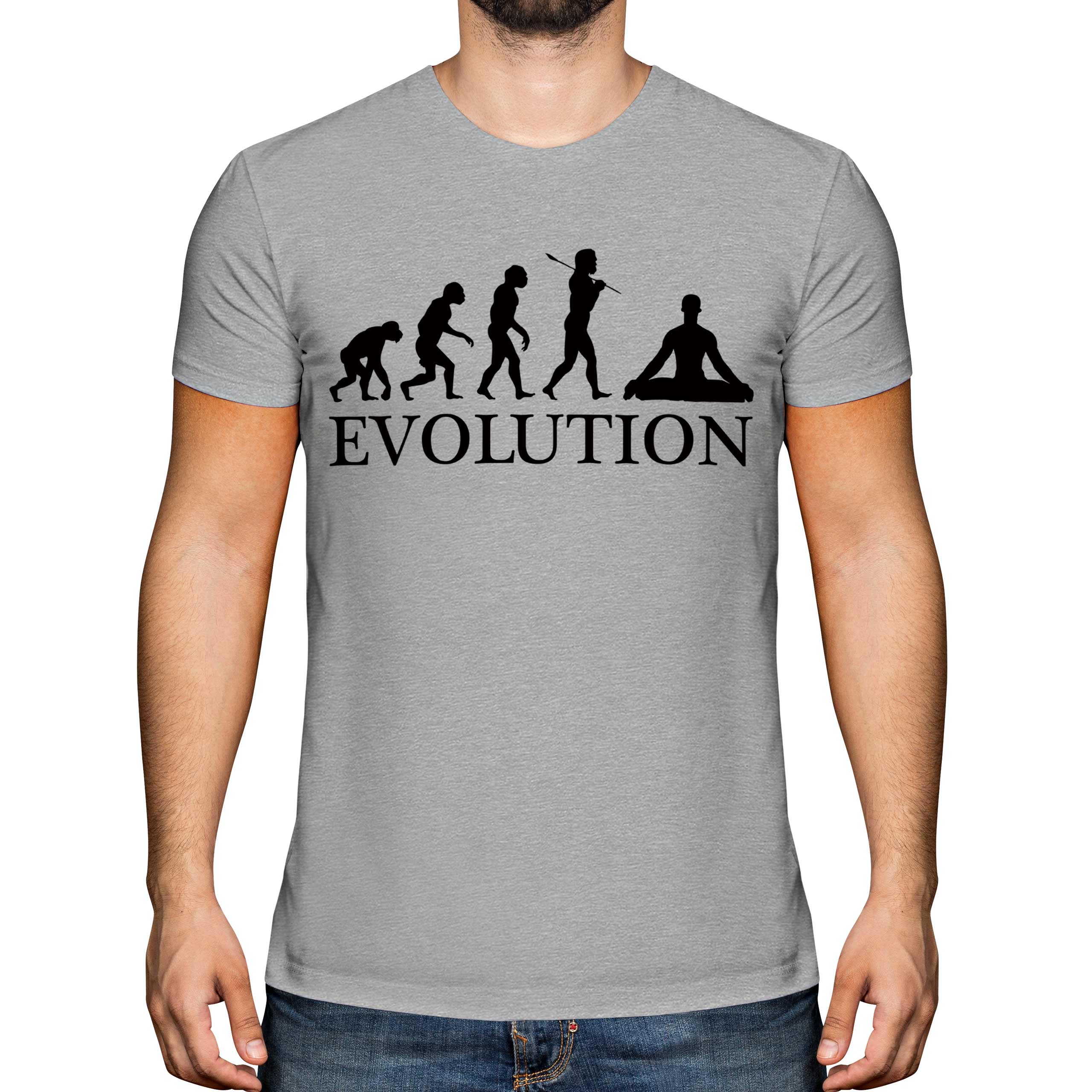 YOGA EVOLUTION OF MAN MENS T-SHIRT TEE TOP GIFT PILATES CLOTHING