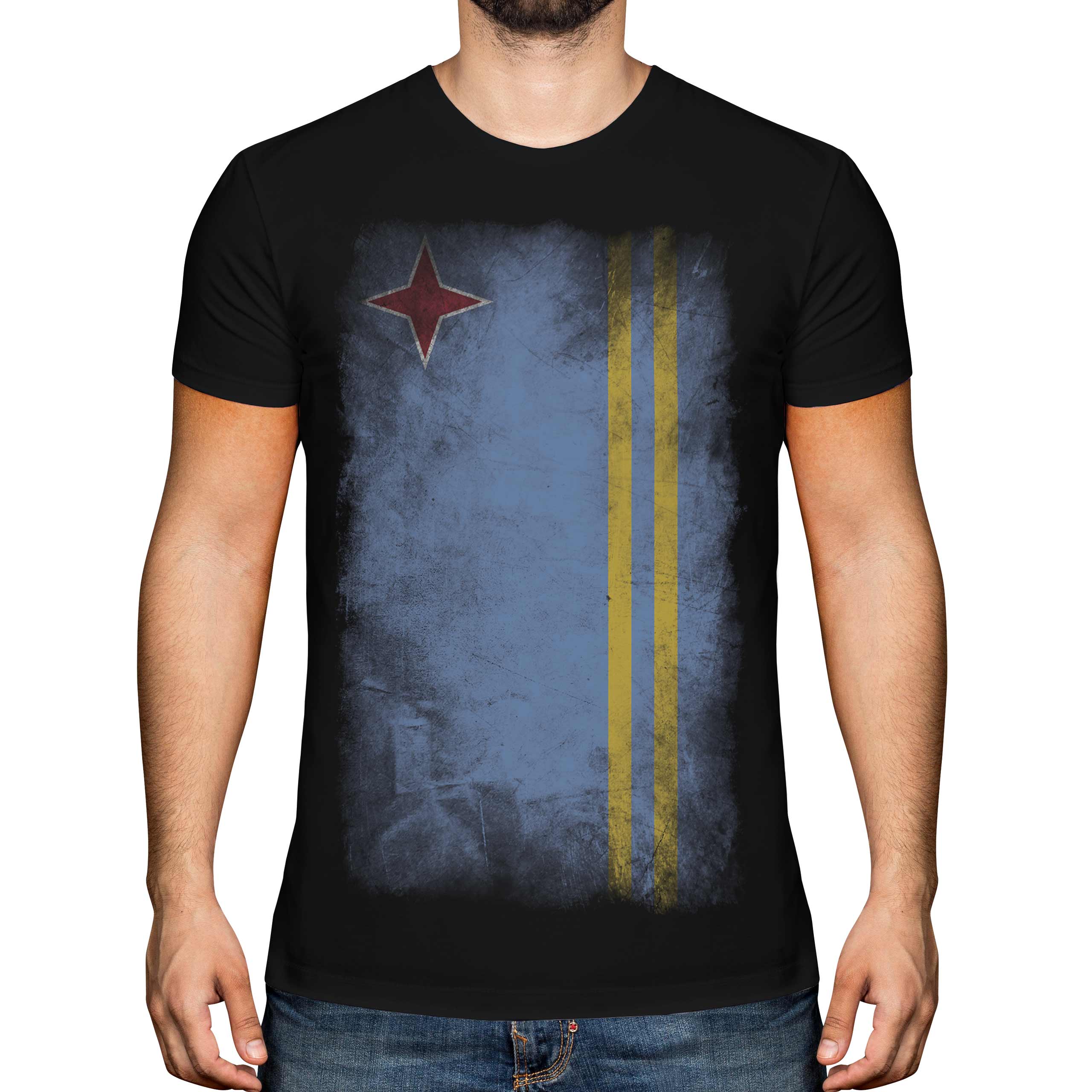 ARUBA FADED FLAG MENS T-SHIRT TEE TOP ARUBAN SHIRT FOOTBALL JERSEY GIFT - Picture 7 of 21