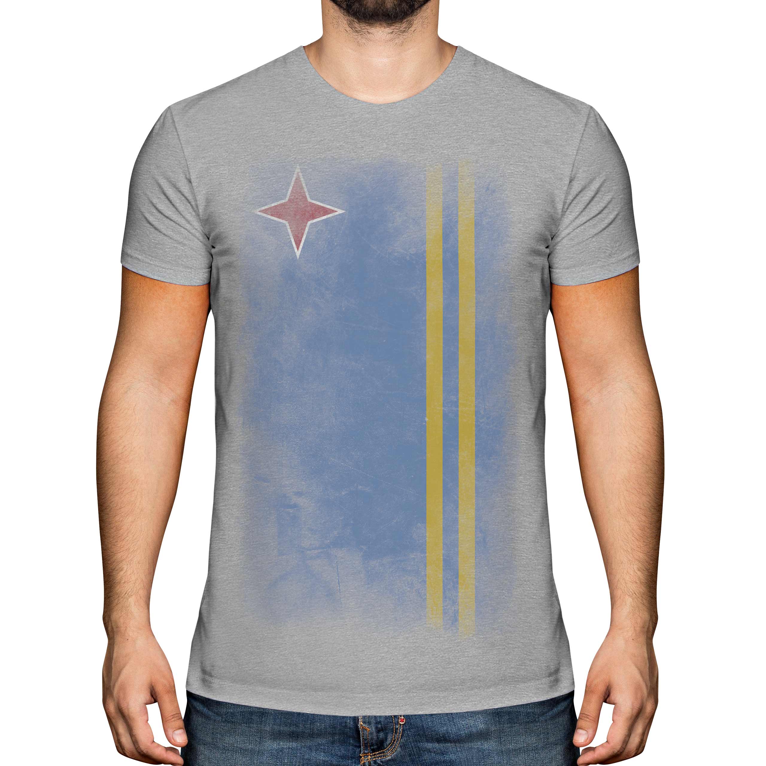 ARUBA FADED FLAG MENS T-SHIRT TEE TOP ARUBAN SHIRT FOOTBALL JERSEY GIFT - Picture 12 of 21