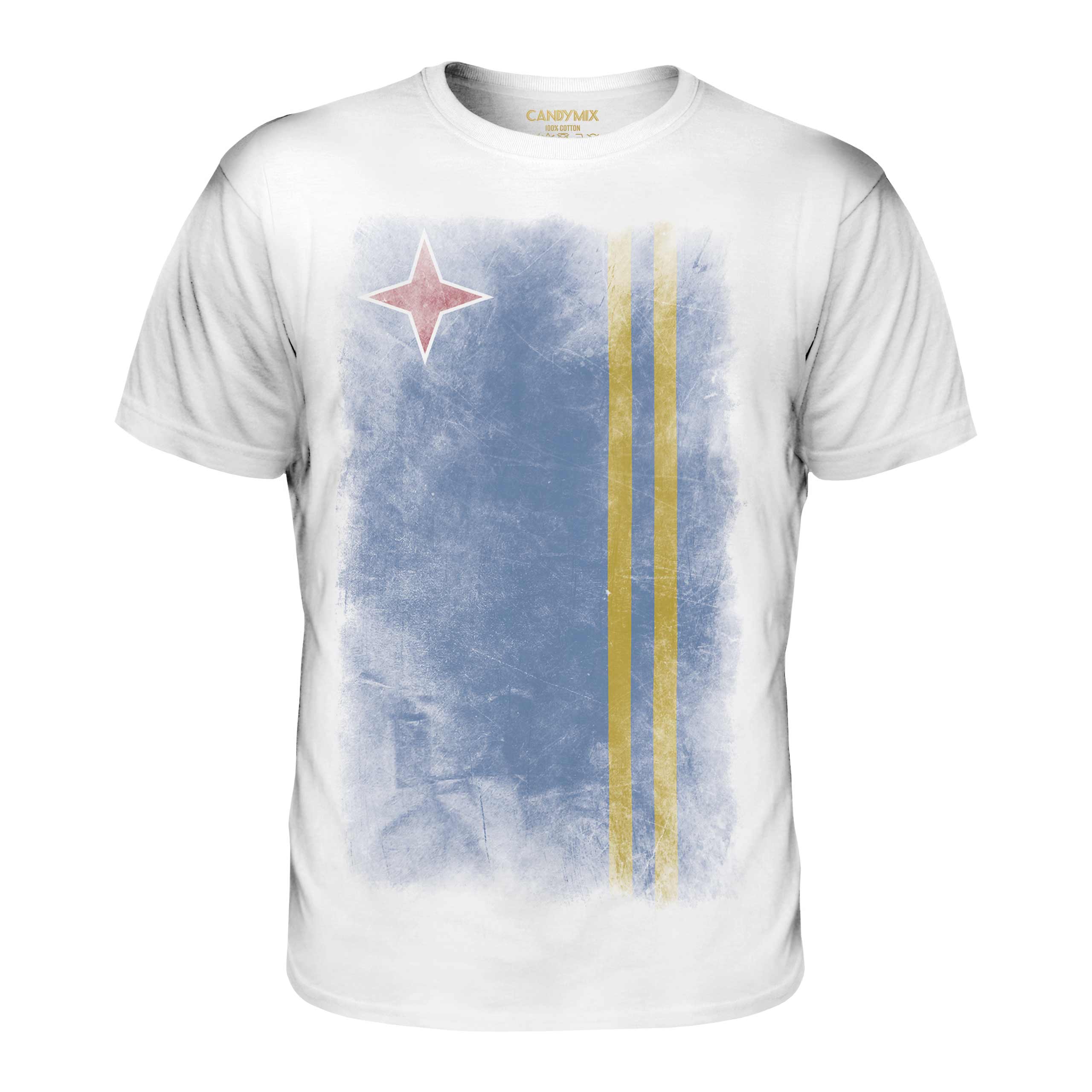 ARUBA FADED FLAG MENS T-SHIRT TEE TOP ARUBAN SHIRT FOOTBALL JERSEY GIFT - Picture 3 of 21