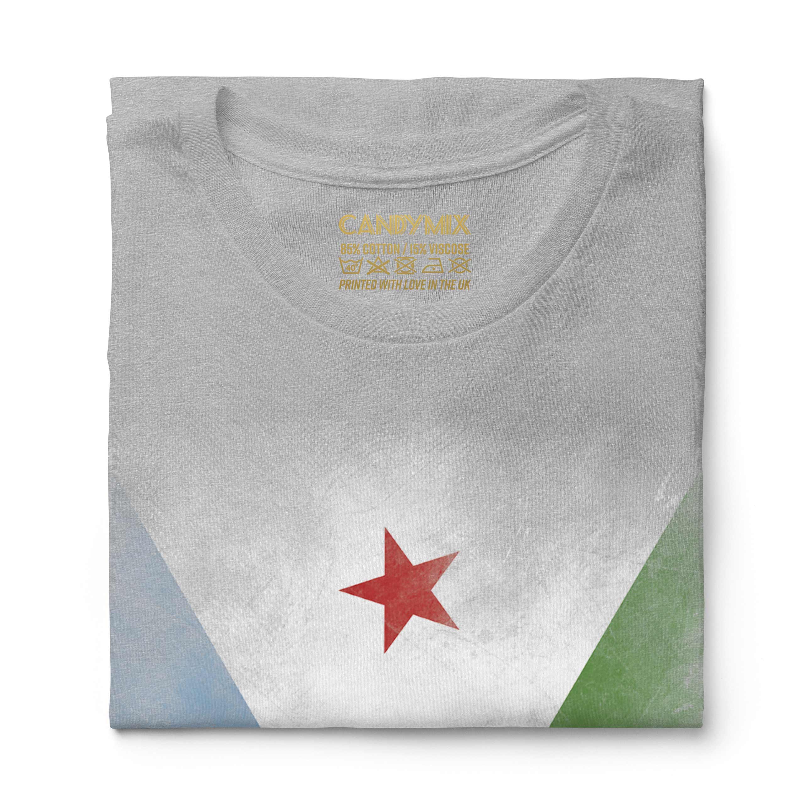 DJIBOUTI FADED FLAG LADIES T-SHIRT TEE TOP JIBUTI DJIBOUTIAN DJIBOUTI SHIRT